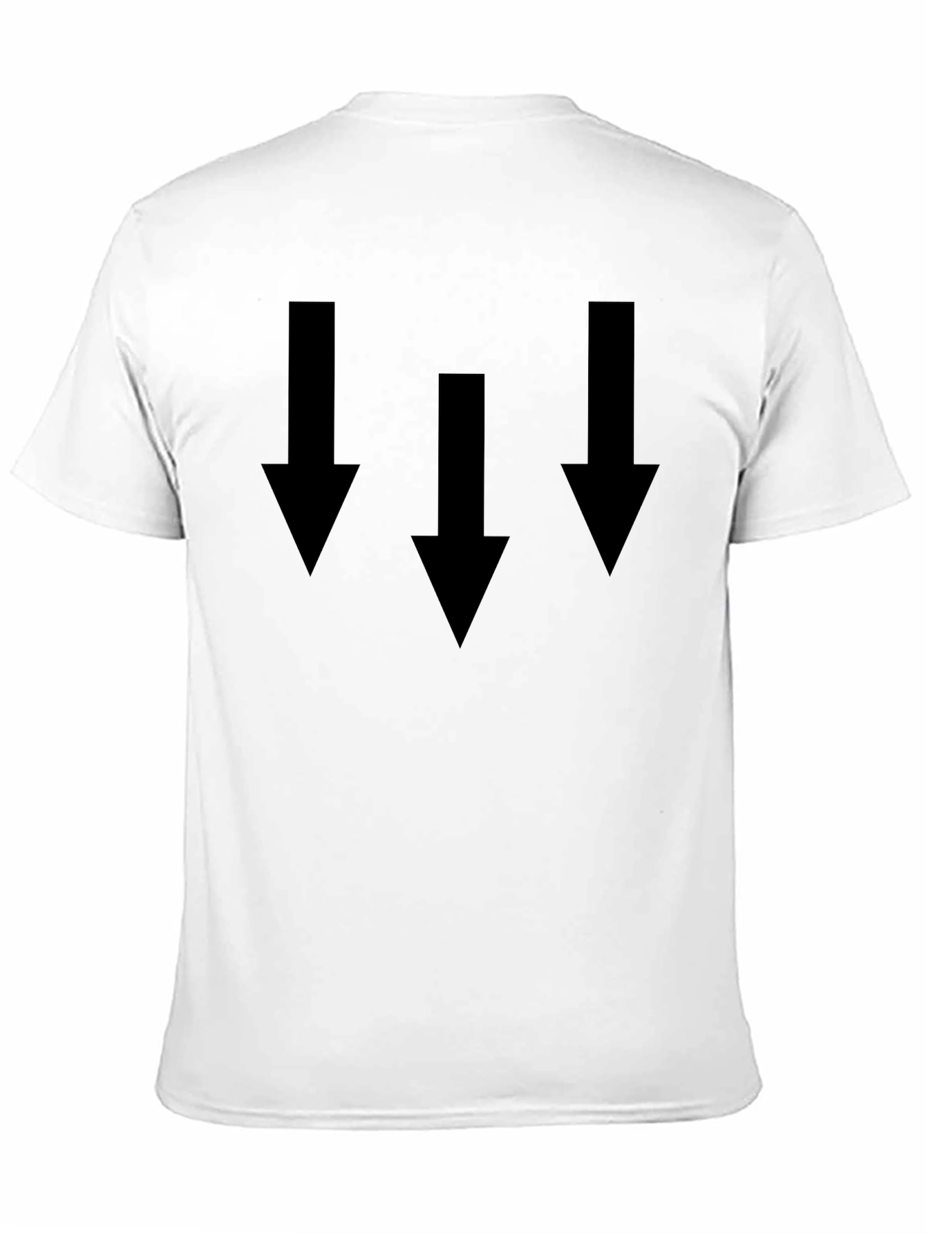 Mens Black T-Shirt with Triple Down Arrow Design