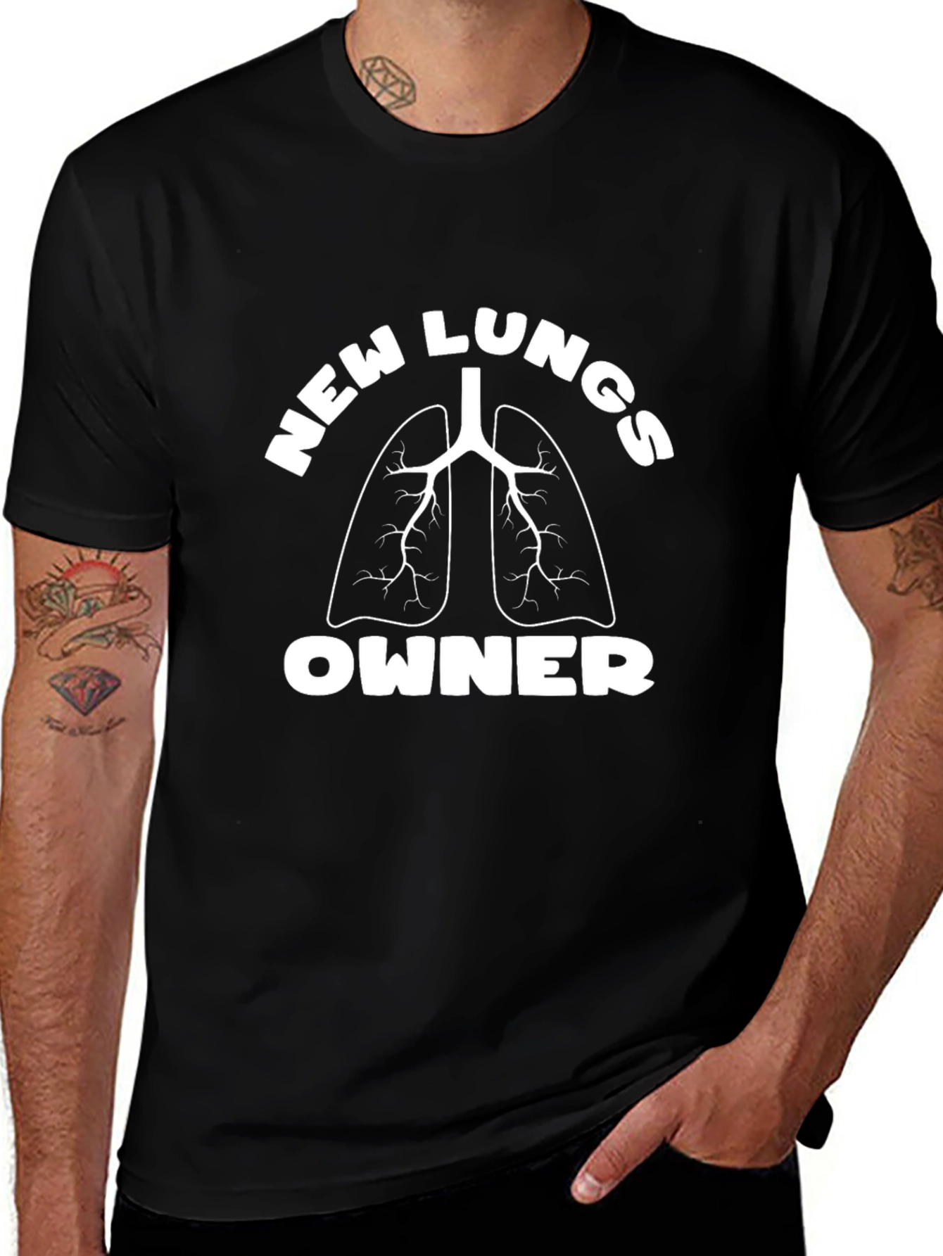 New Lungs Owner Black T-Shirt Organ Recipient