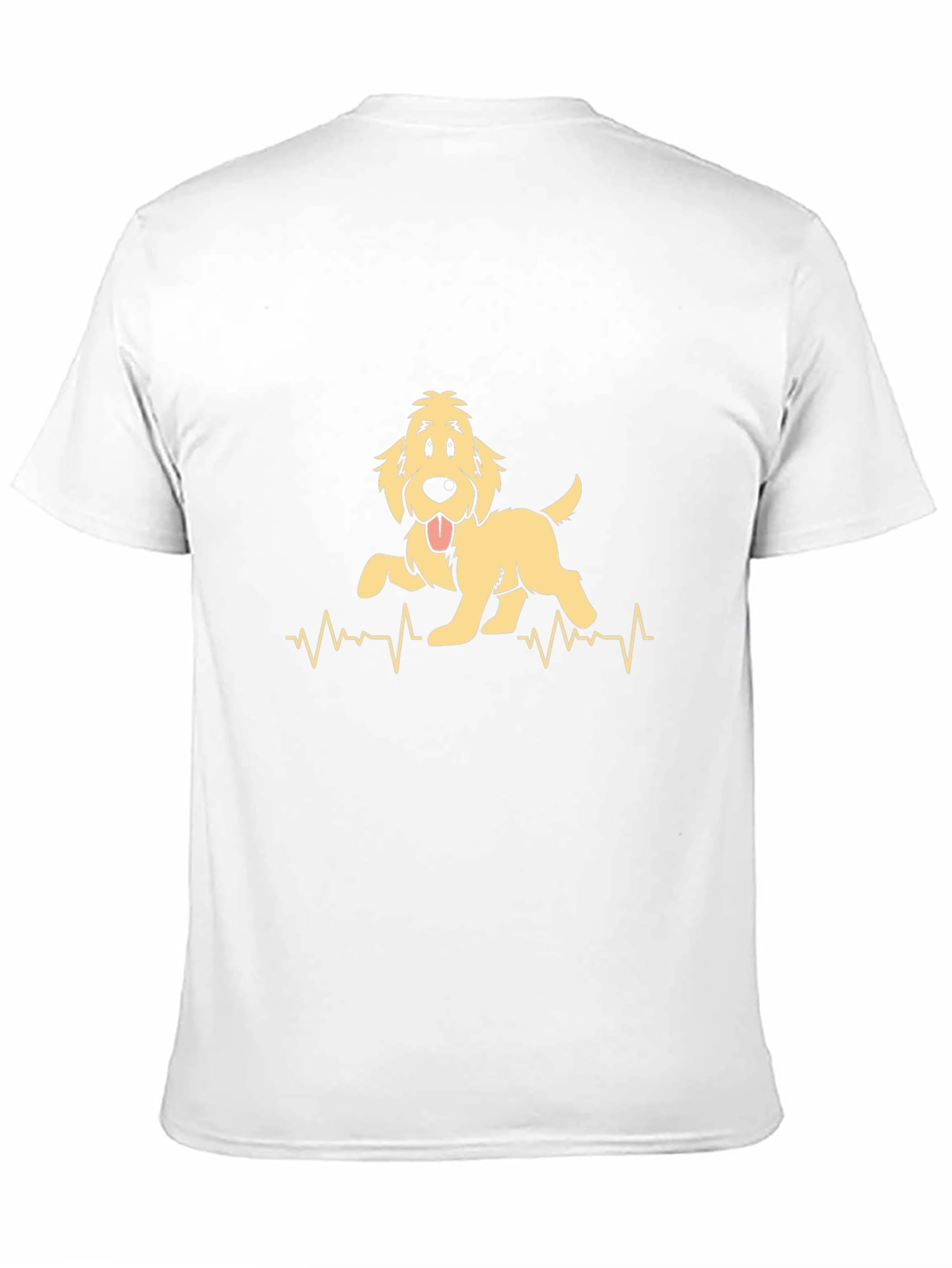 Golden Retriever Heartbeat Mens Black T-Shirt