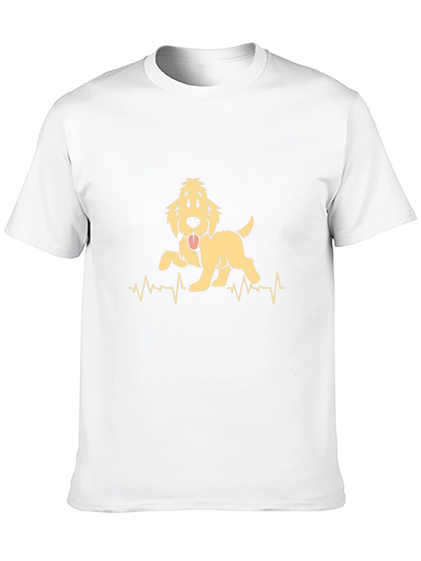 Golden Retriever Heartbeat Mens Black T-Shirt