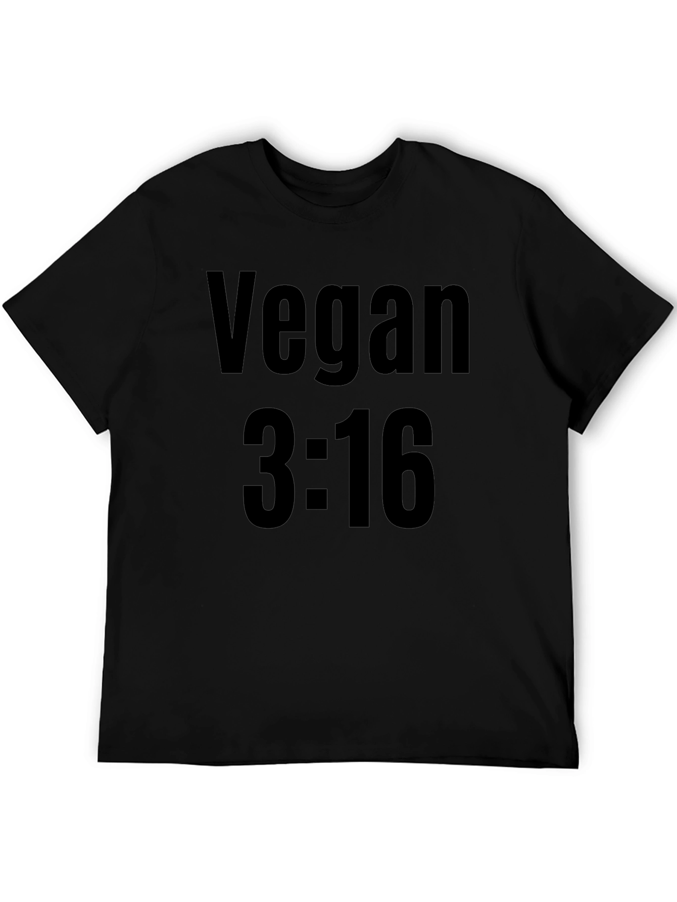 Vegan 3:16 Graphic T-Shirt - Black