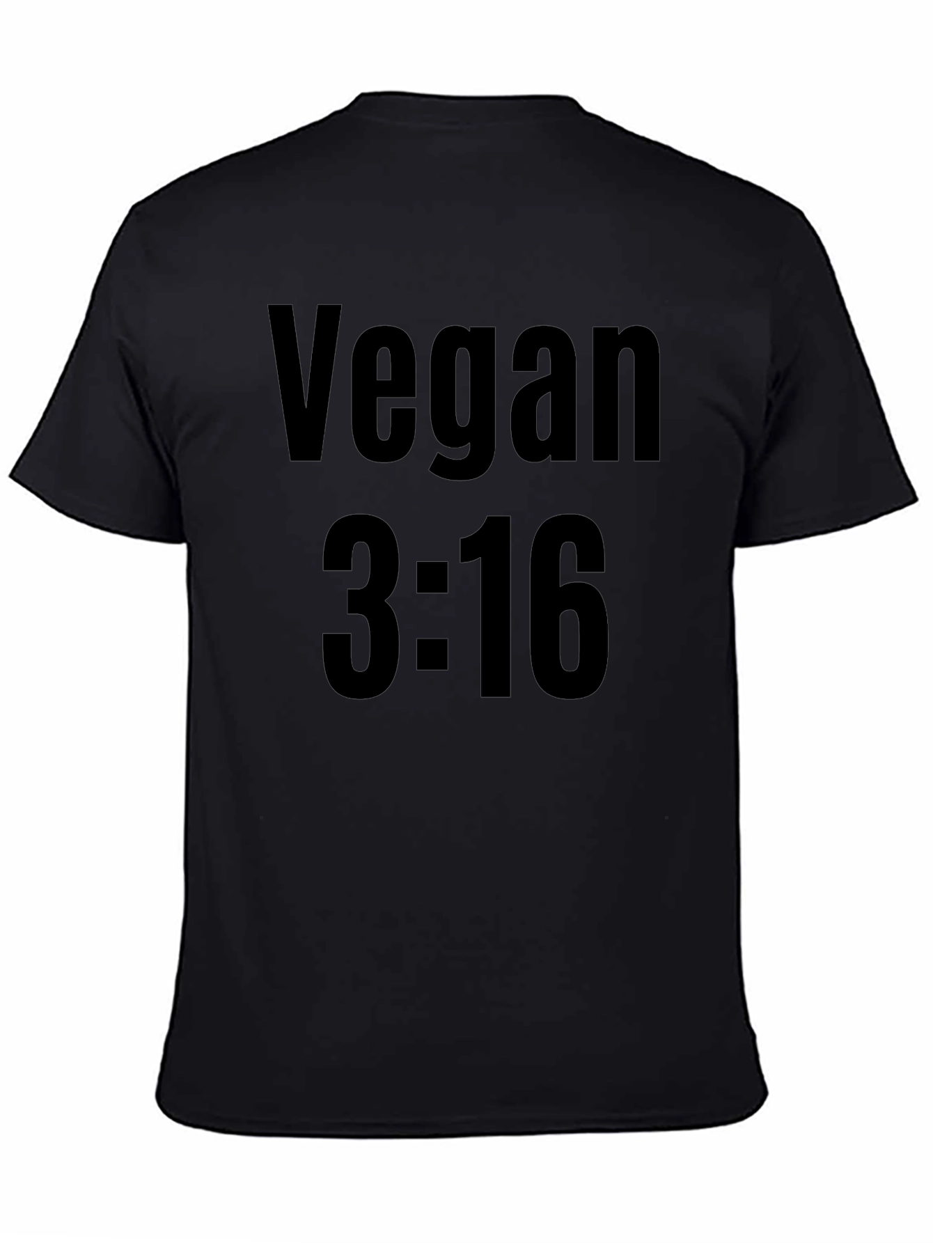 Vegan 3:16 Graphic T-Shirt - Black