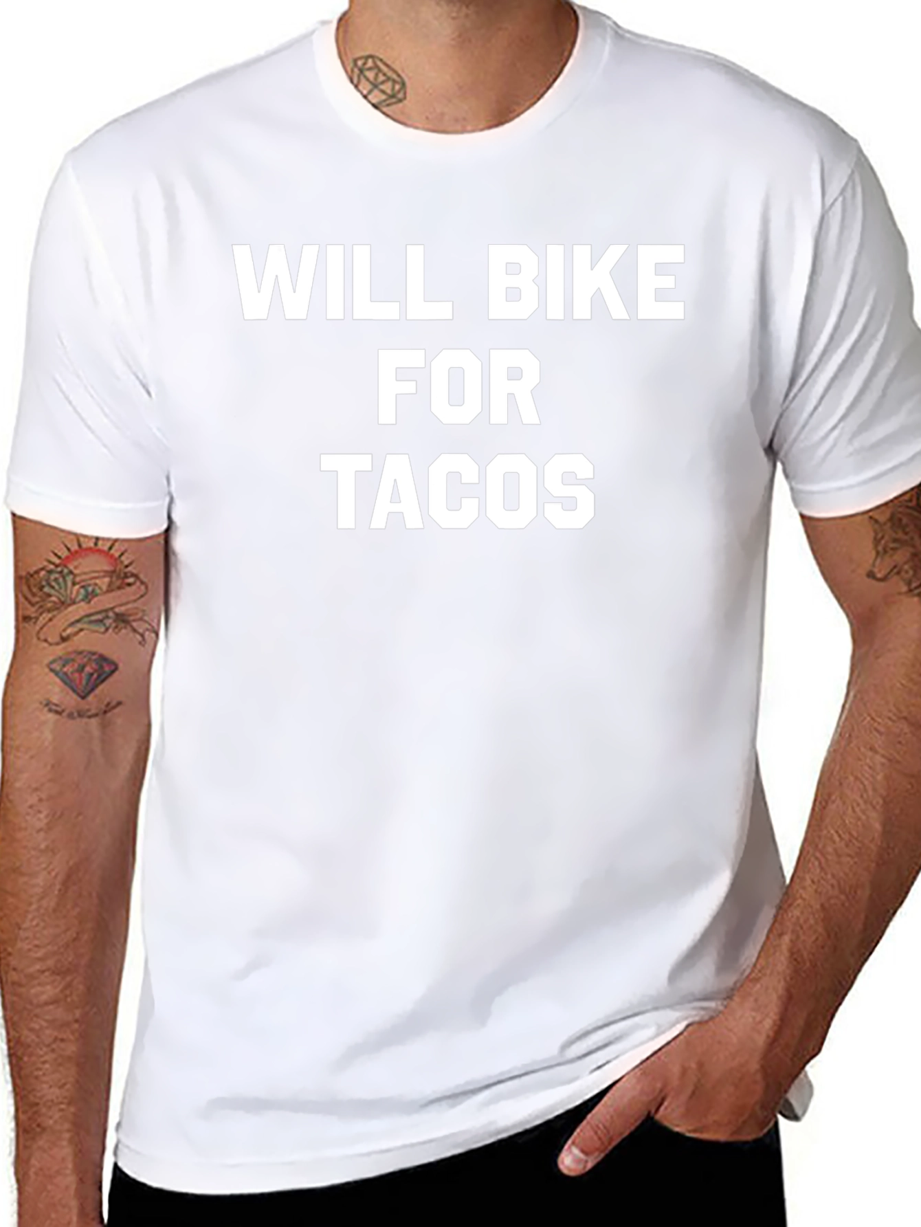 Will Bike For Tacos Graphic Tee - Black