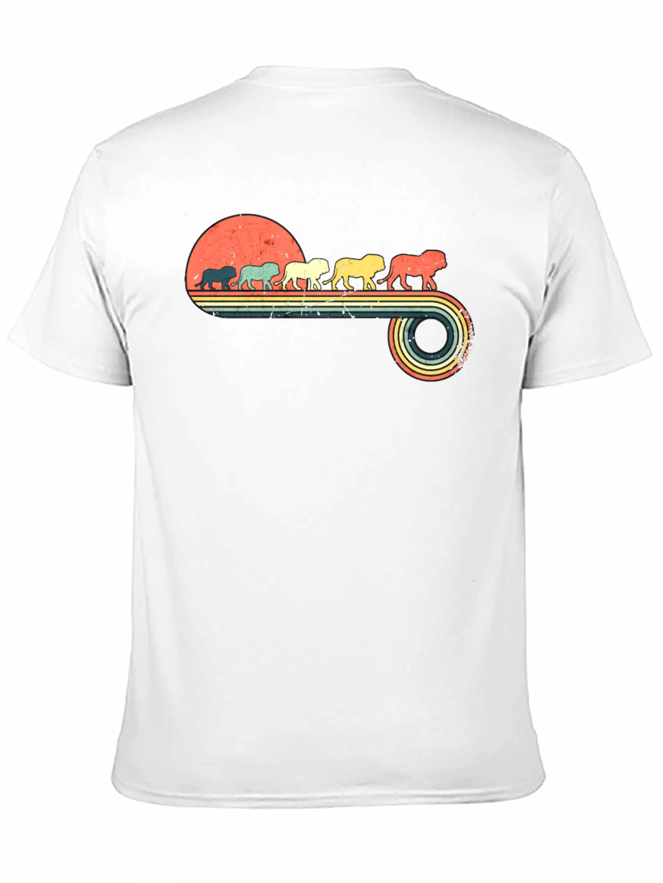 Retro Lion Parade Black Graphic Tee