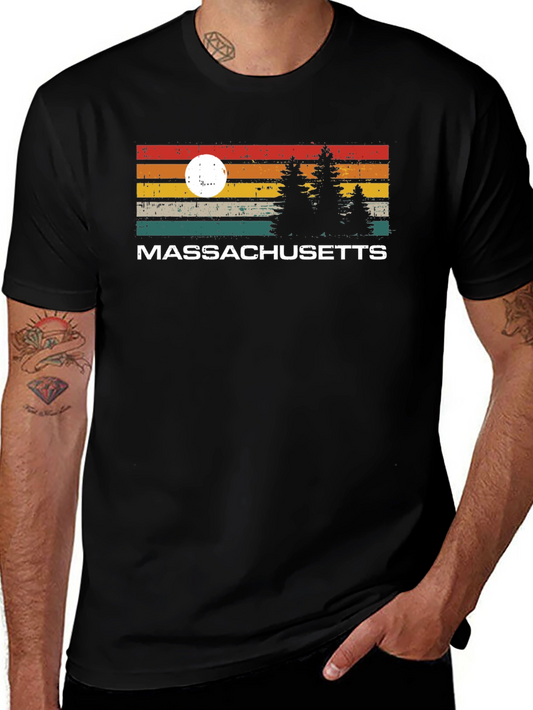 Massachusetts Retro Sunset T-Shirt