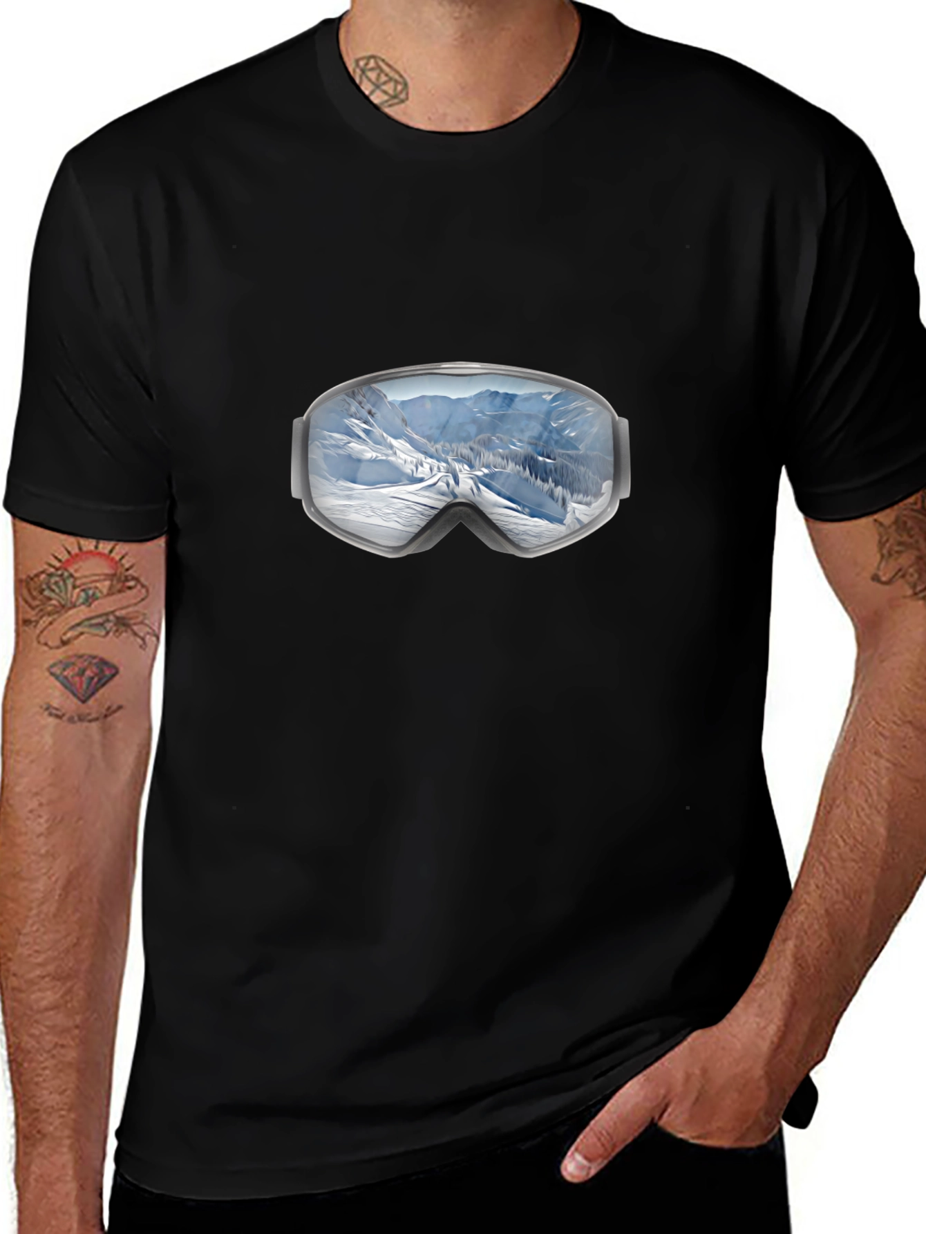Snowy Mountain Ski Goggles T-Shirt
