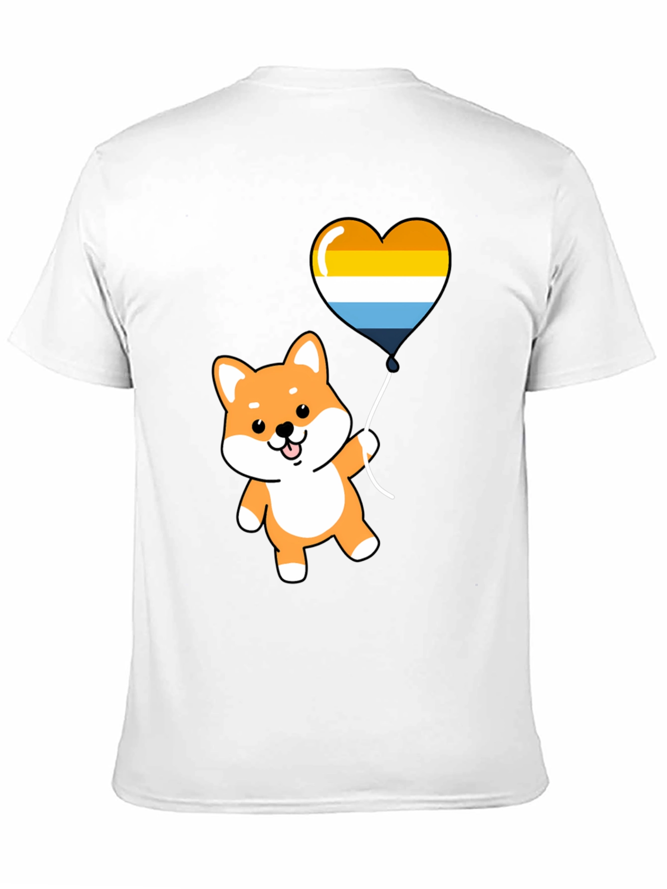 Cute Shiba Inu Heart Balloon Graphic Tee
