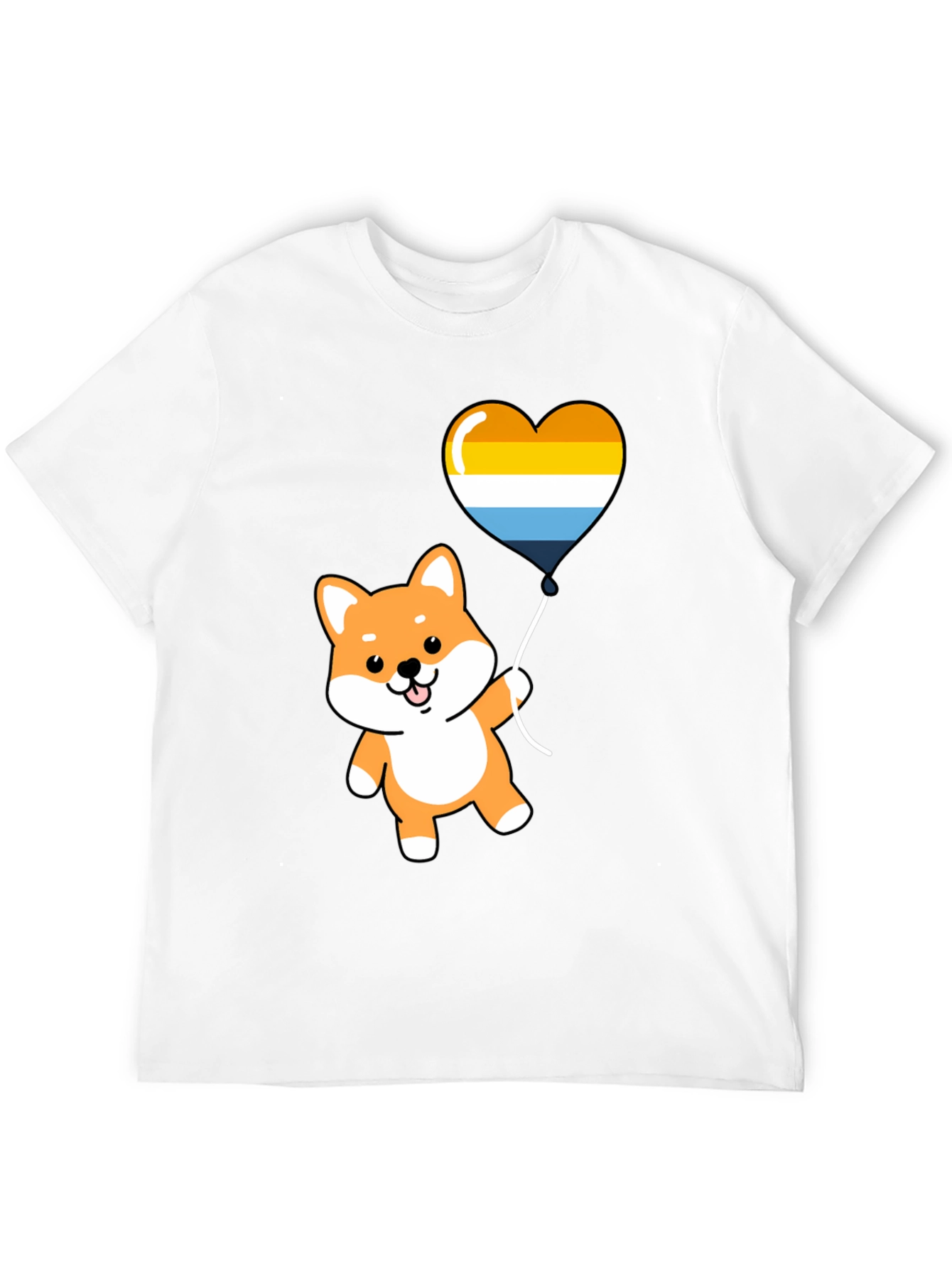 Cute Shiba Inu Heart Balloon Graphic Tee