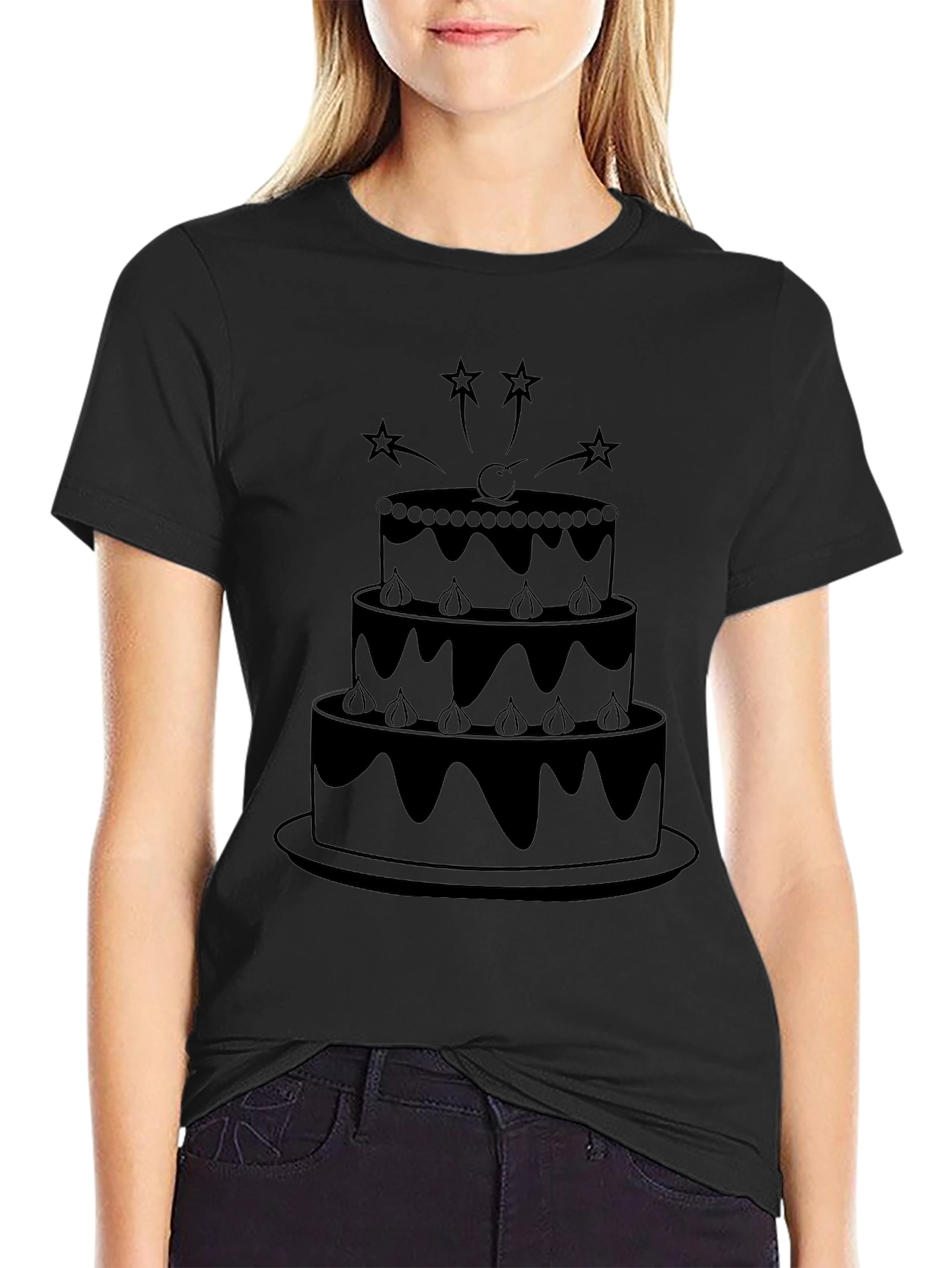 Cake T-Shirt - Black Dessert Tee