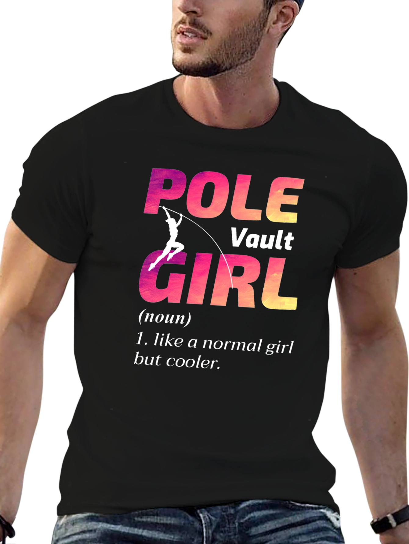 Pole Vault Girl Graphic Tee - Cool Athlete Shirt