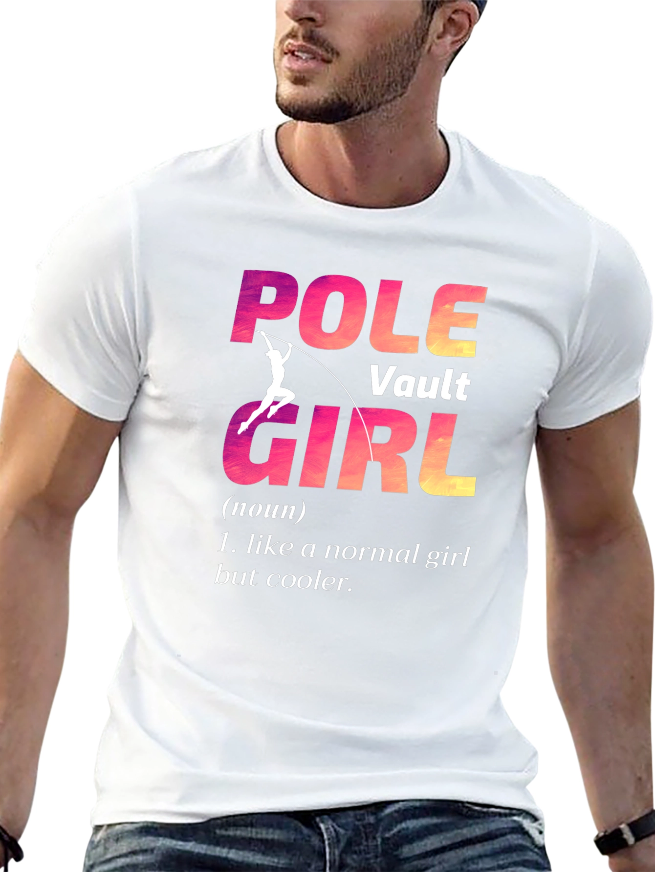 Pole Vault Girl Graphic Tee - Cool Athlete Shirt