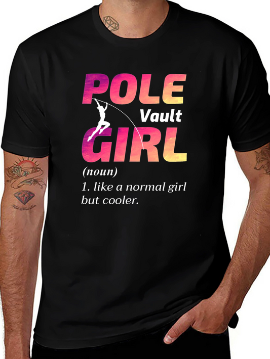 Pole Vault Girl Graphic Tee - Cool Athlete Shirt