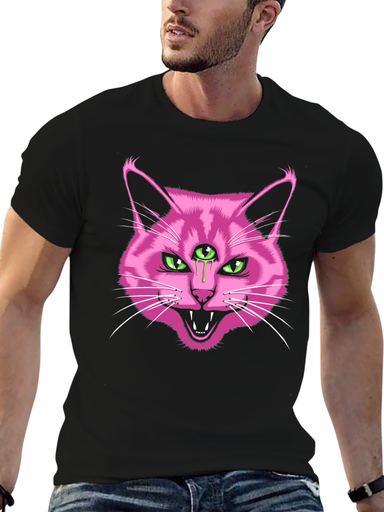 Third Eye Cat Graphic T-Shirt