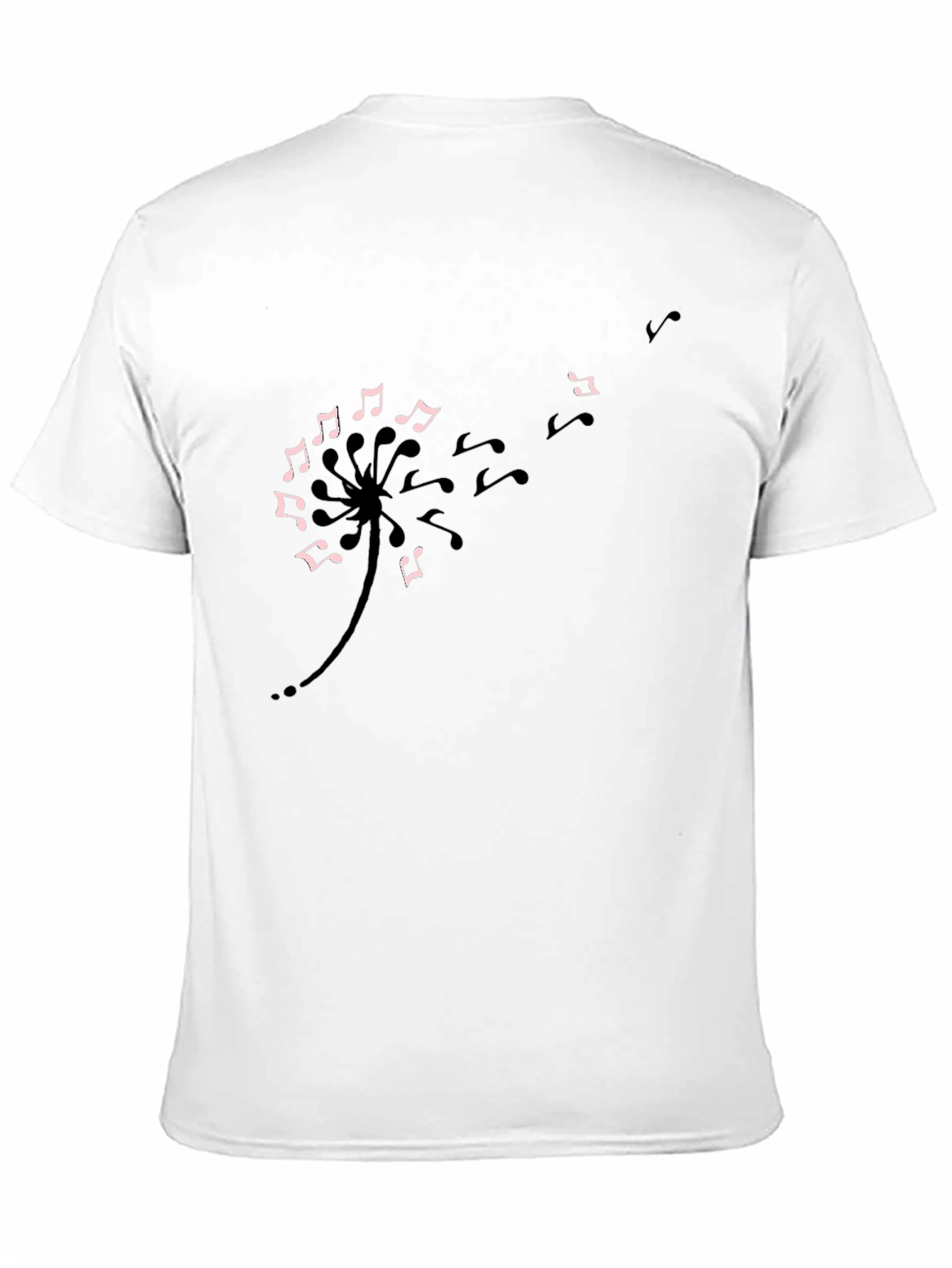 Musical Dandelion T-Shirt - Black Cotton Tee