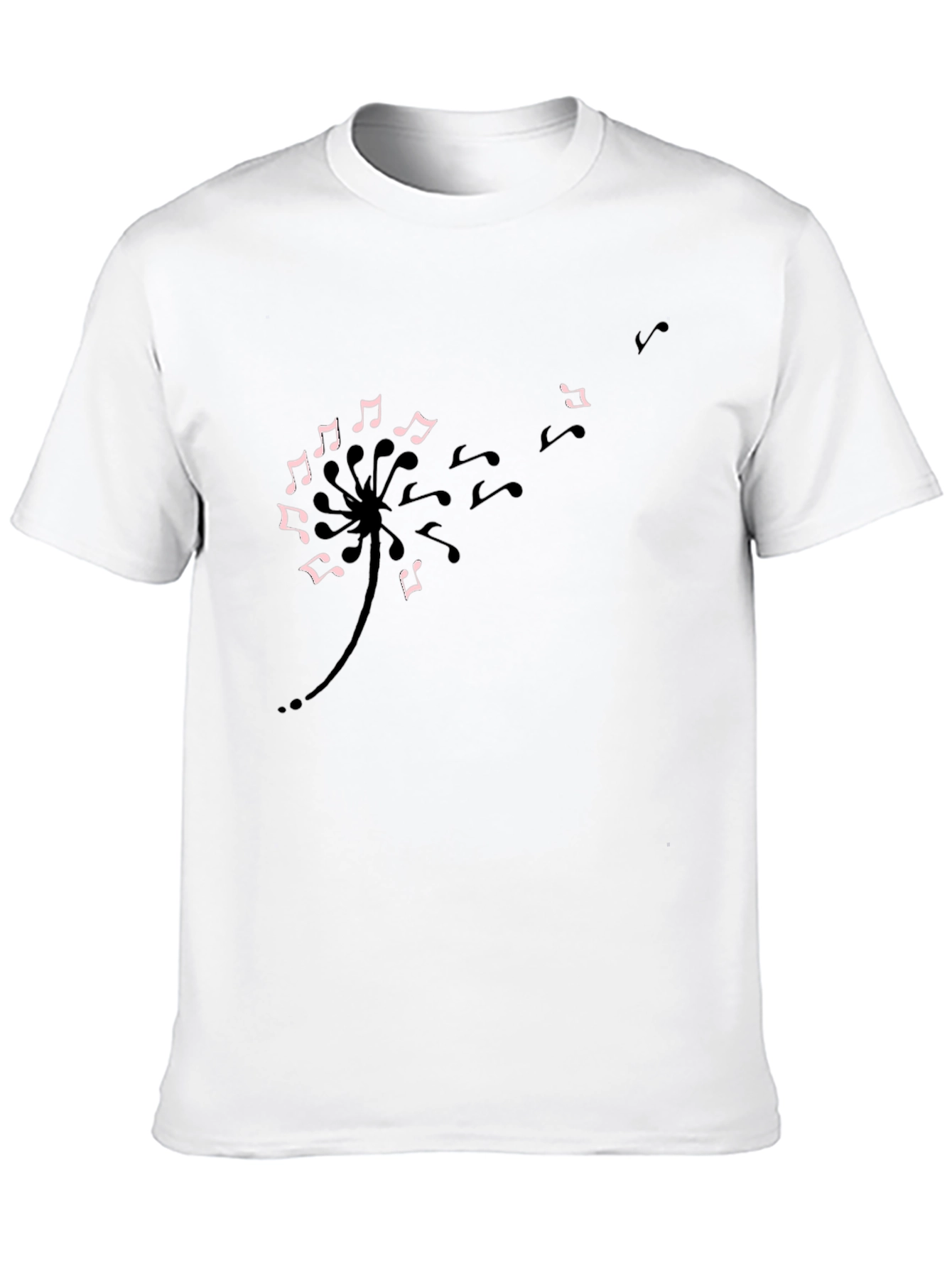 Musical Dandelion T-Shirt - Black Cotton Tee