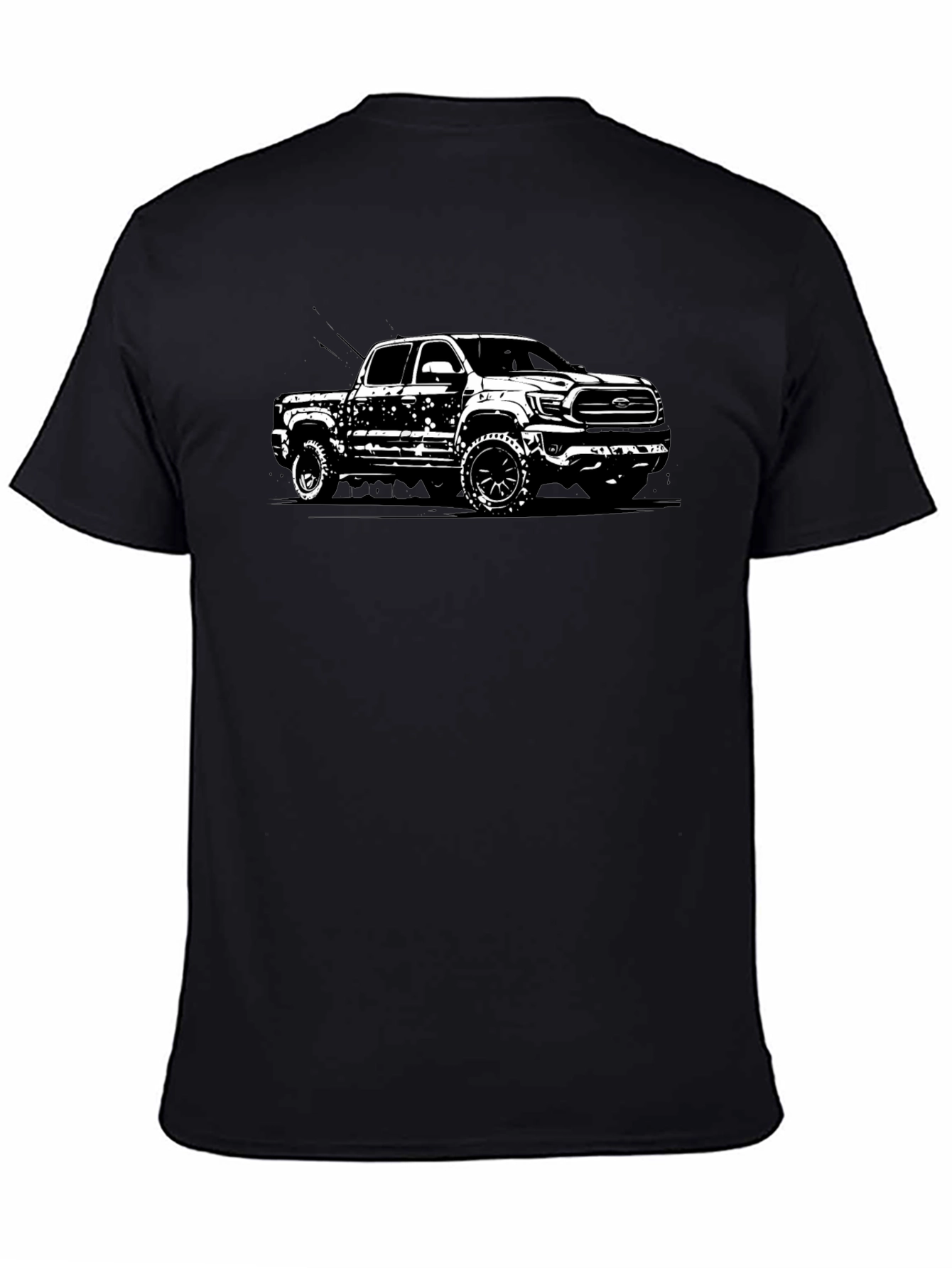 Truck Graphic Tee - Mens Black Cotton T-Shirt