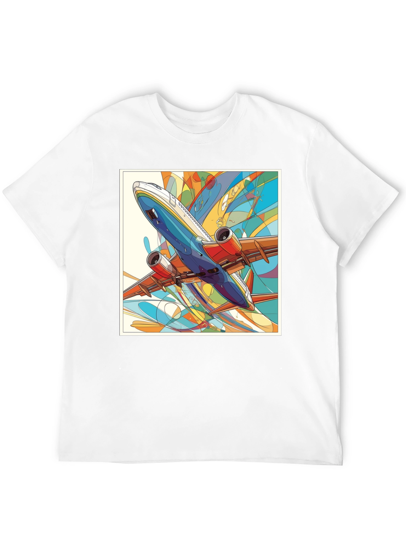 Airplane Graphic Black T-Shirt - Artistic Design
