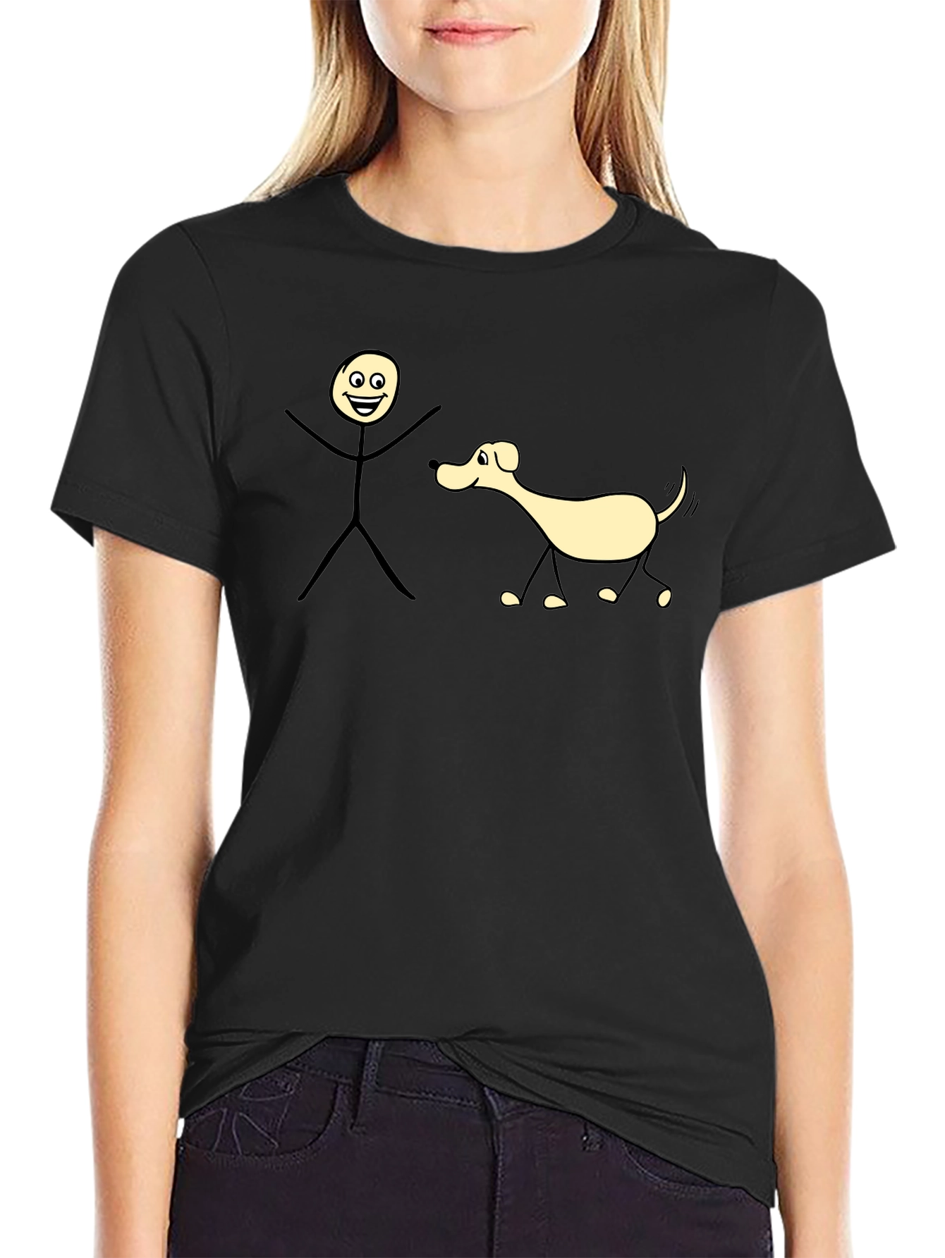 Funny Stick Figure Dog T-Shirt