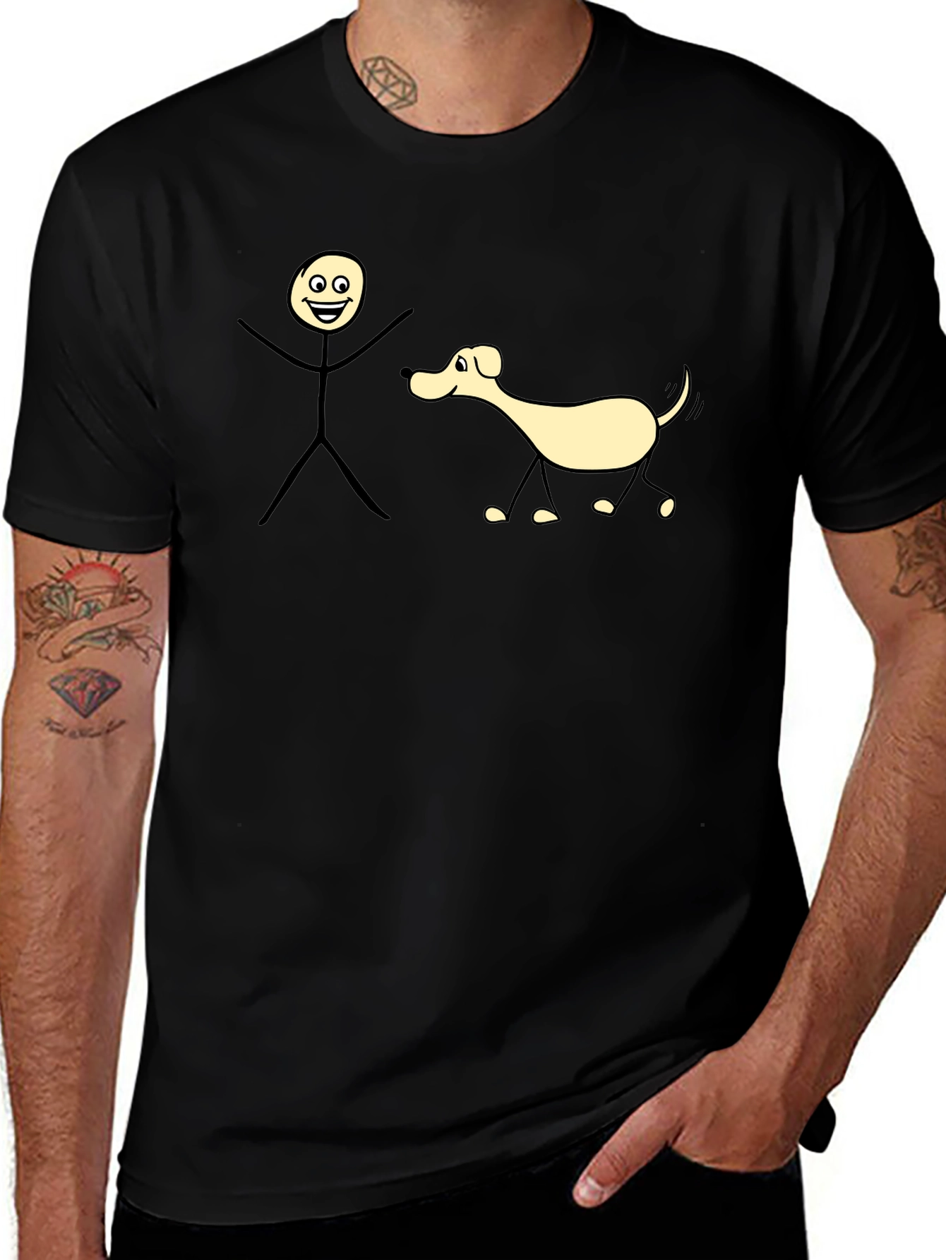 Funny Stick Figure Dog T-Shirt