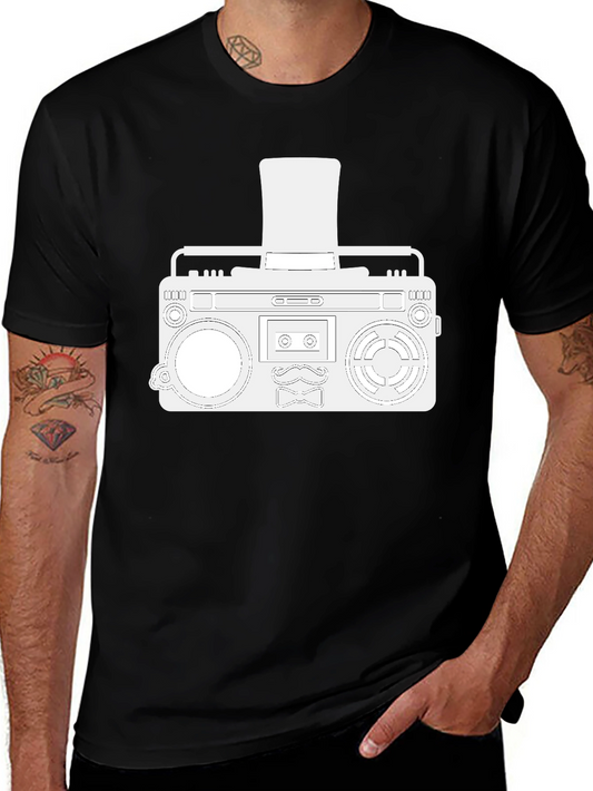 Retro Boombox Graphic T-Shirt - Cool Hipster Style