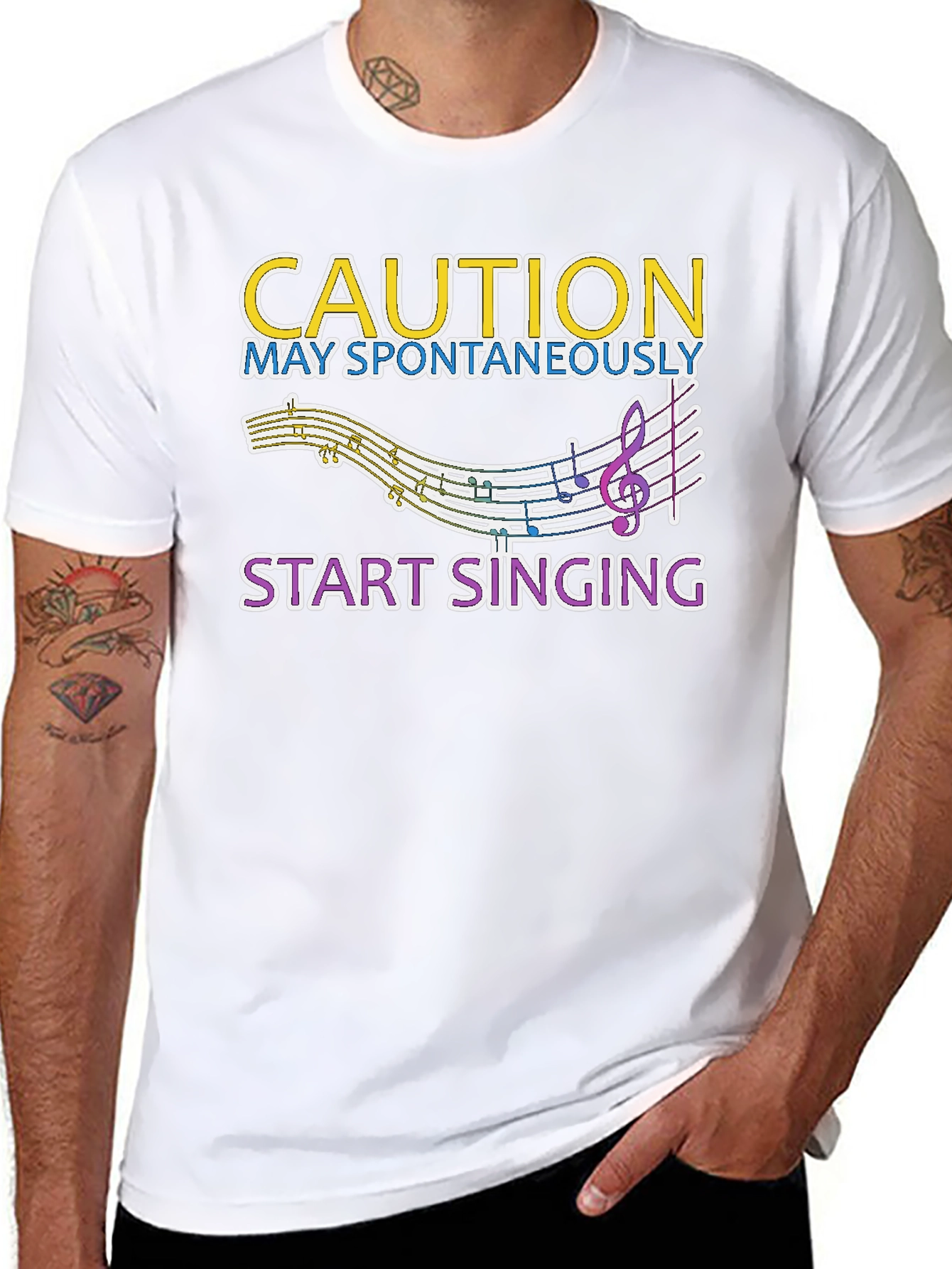 Caution May Spontaneously Start Singing Tee