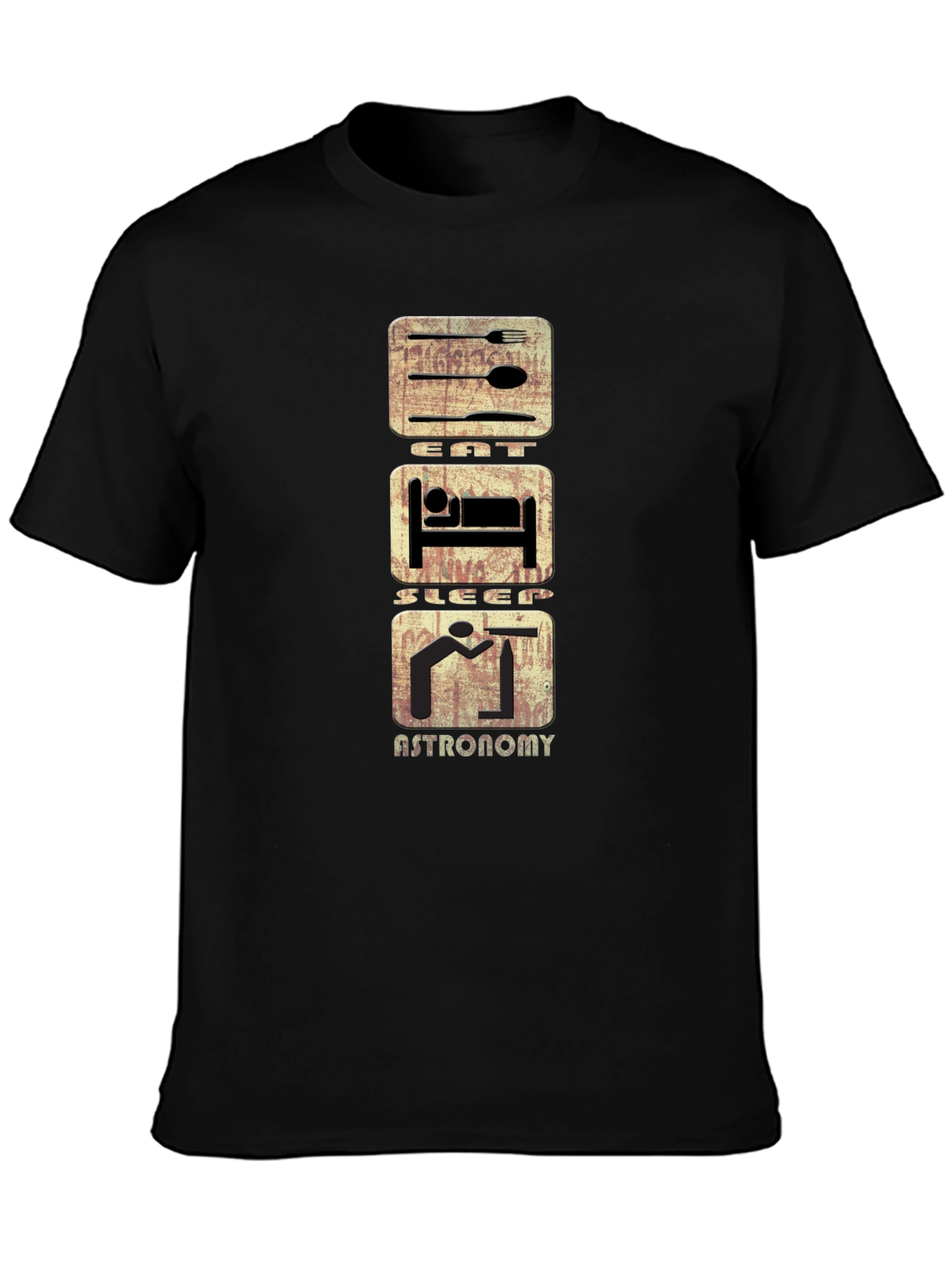 Eat Sleep Astronomy T-Shirt - Black Cotton Tee