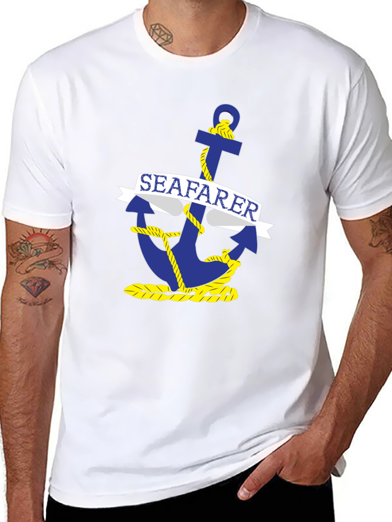 Seafarer Anchor Graphic T-Shirt - Maritime Nautical Tee