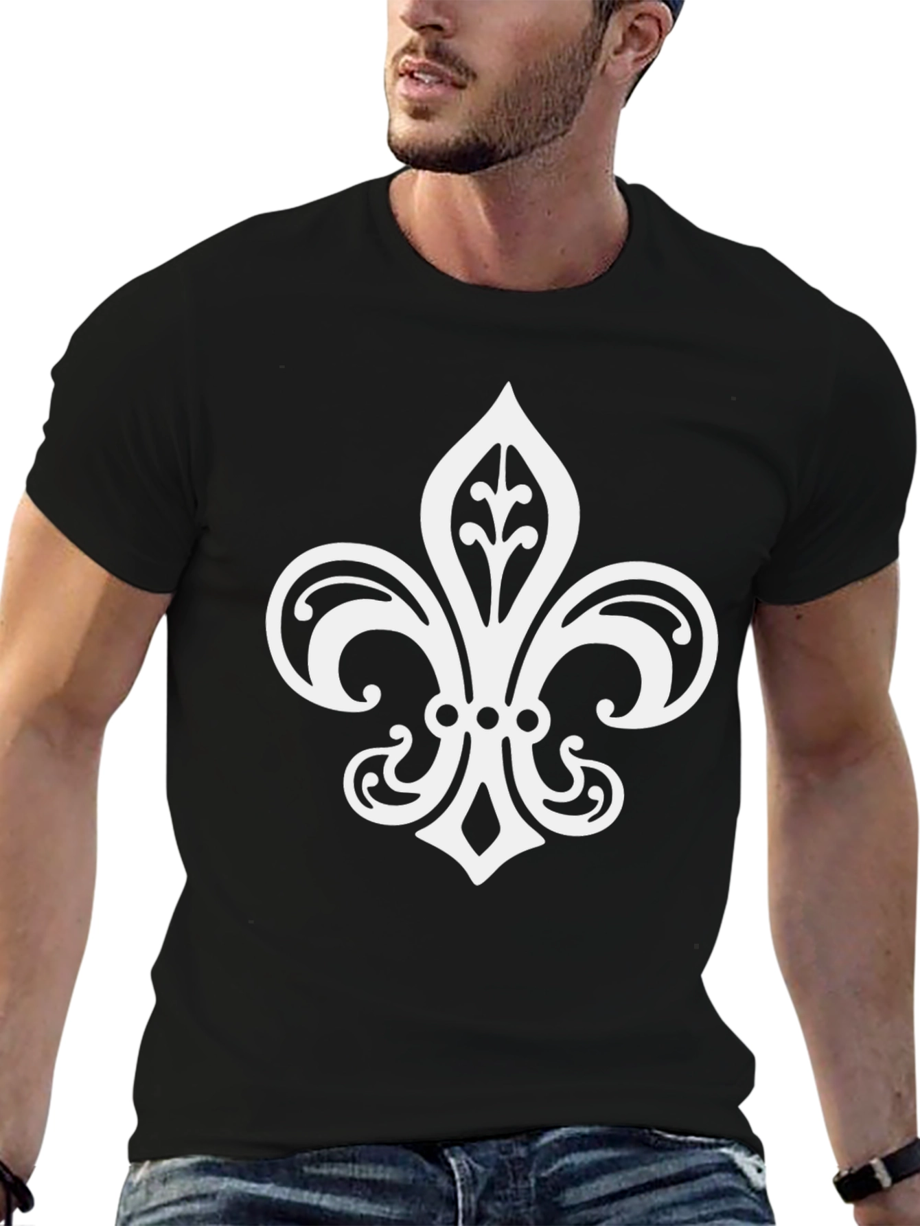 Fleur-de-Lis Graphic T-Shirt - Black Cotton Tee