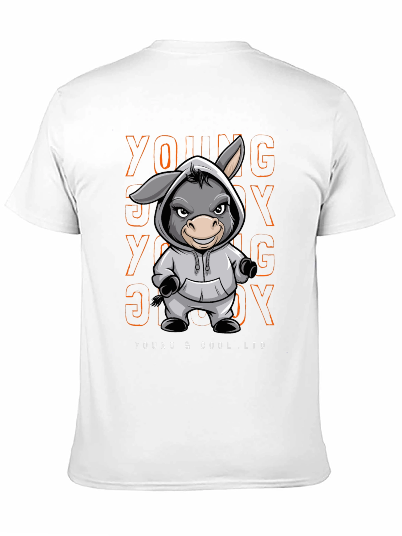 Young & Cool Donkey Cartoon Graphic Tee