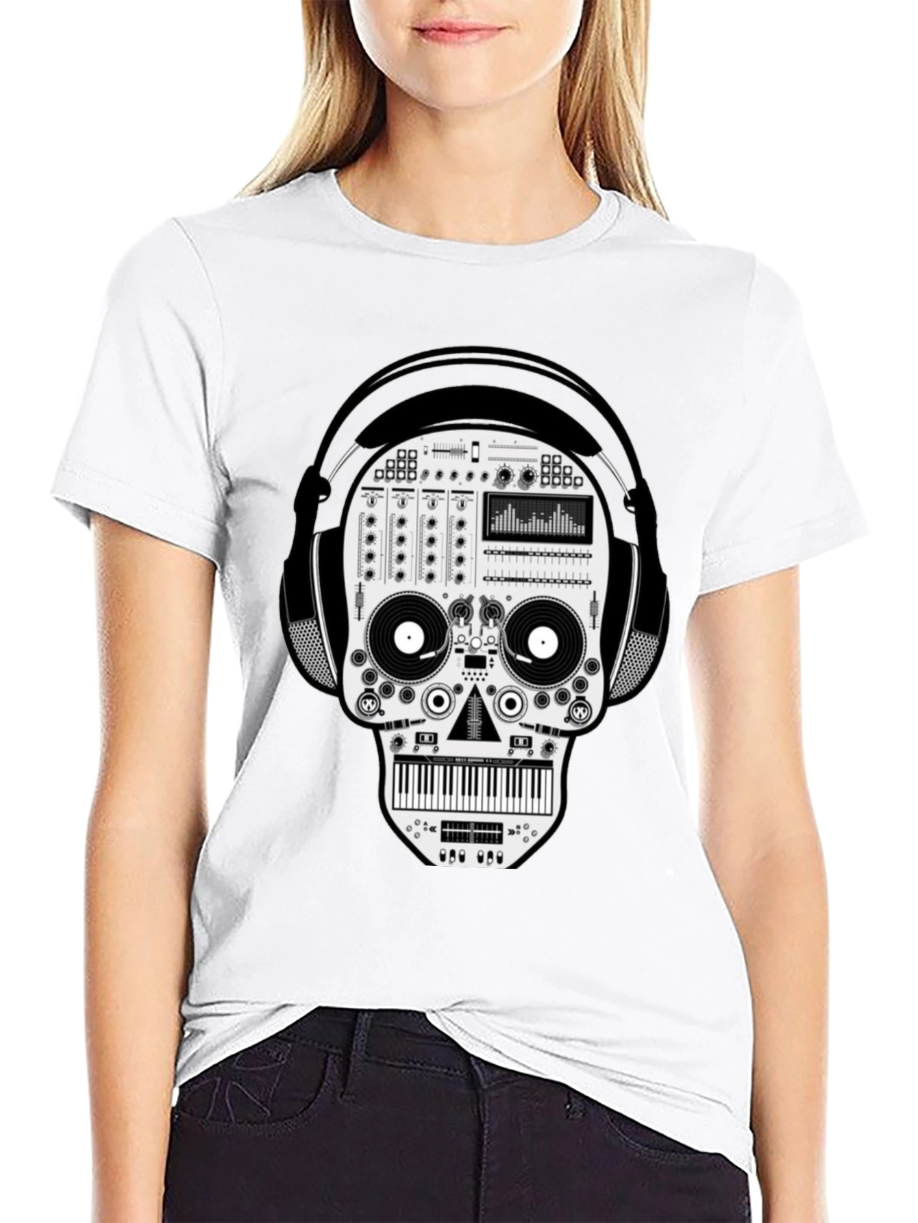 DJ Skull Graphic T-Shirt - Unique Music Lover Tee