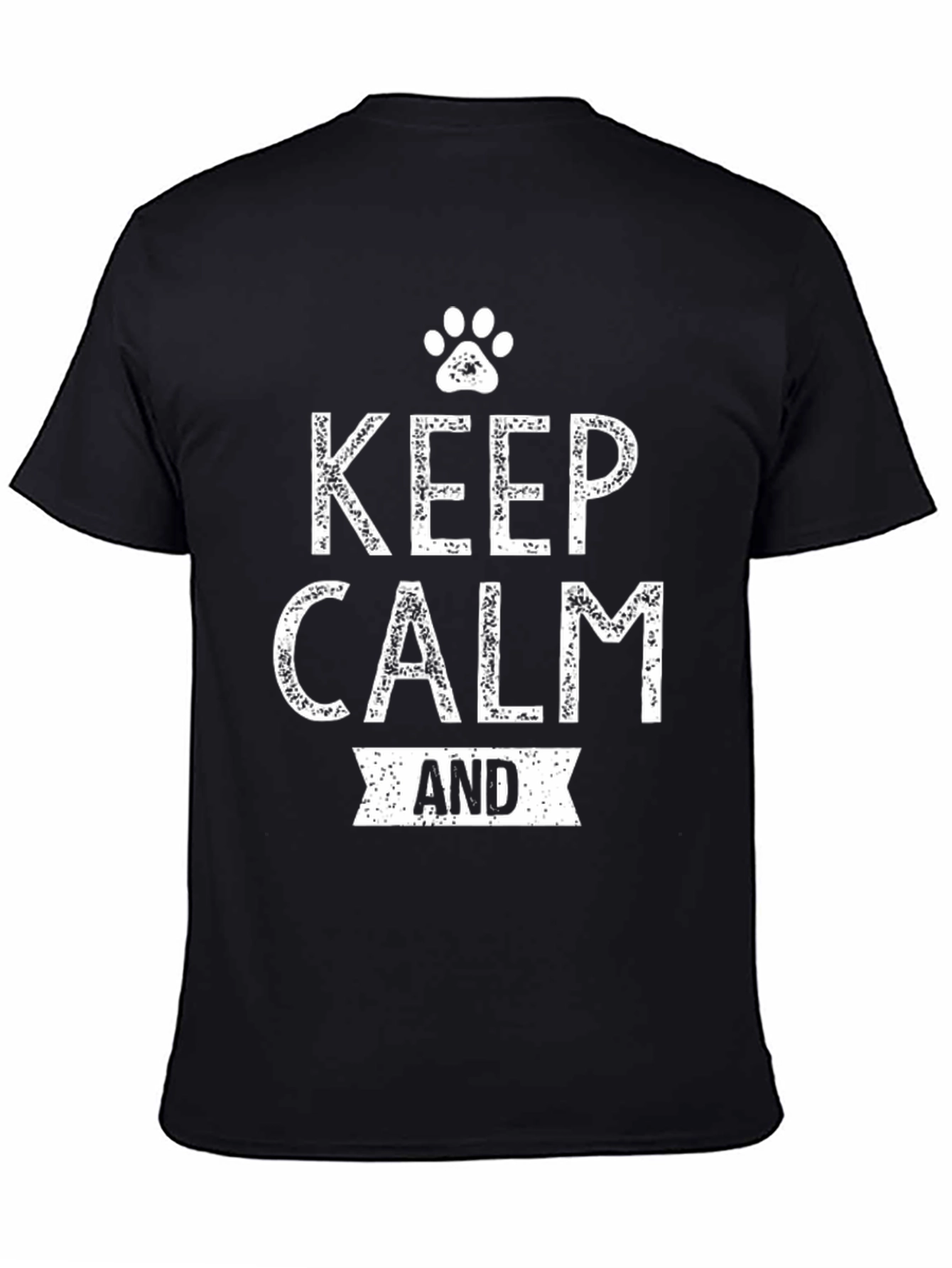 Keep Calm and Paw On Black T-Shirt