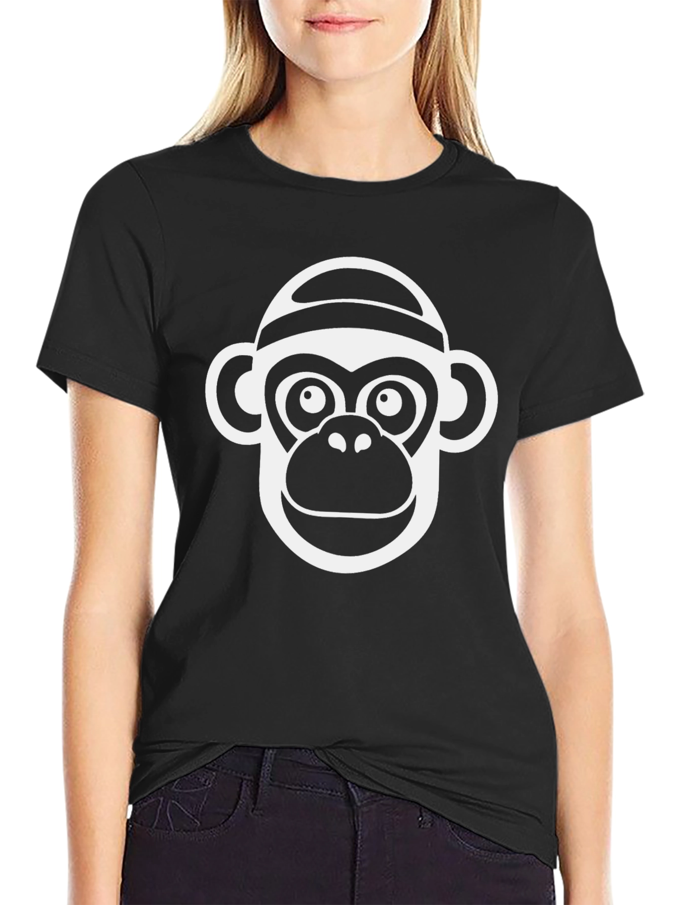 Funky Monkey Graphic Tee - Black Cotton T-Shirt