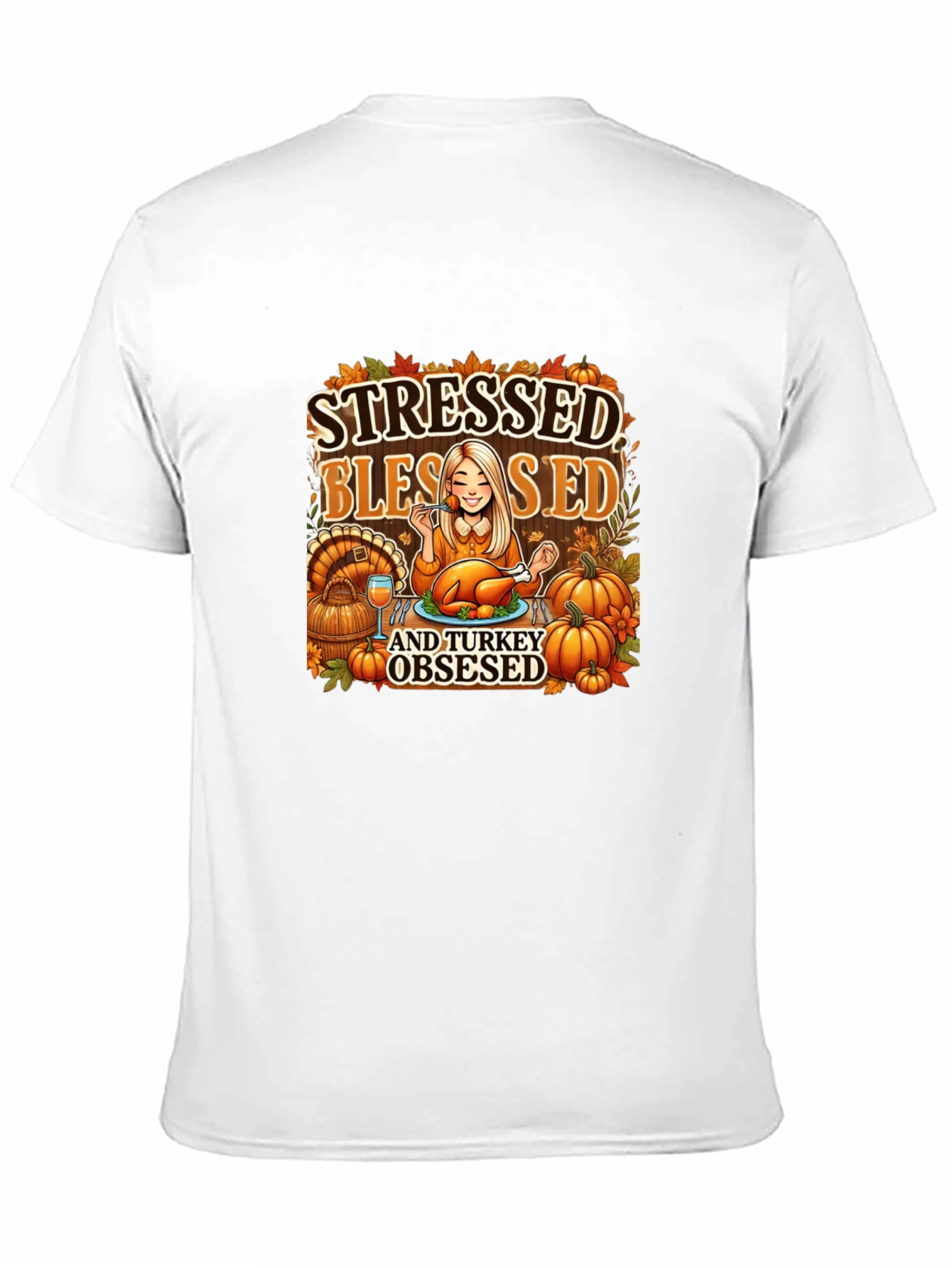 Stressed Blessed Turkey Obsessed Graphic Tee