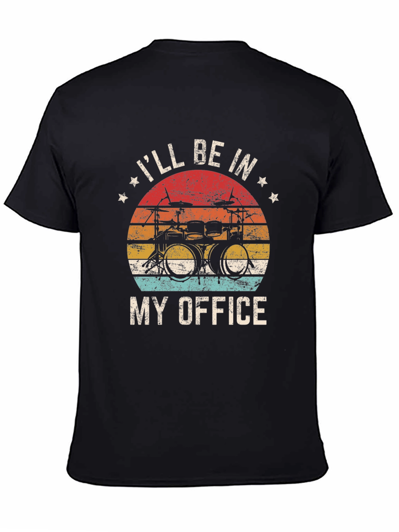 Drummers Office T-Shirt - Black Crew Neck