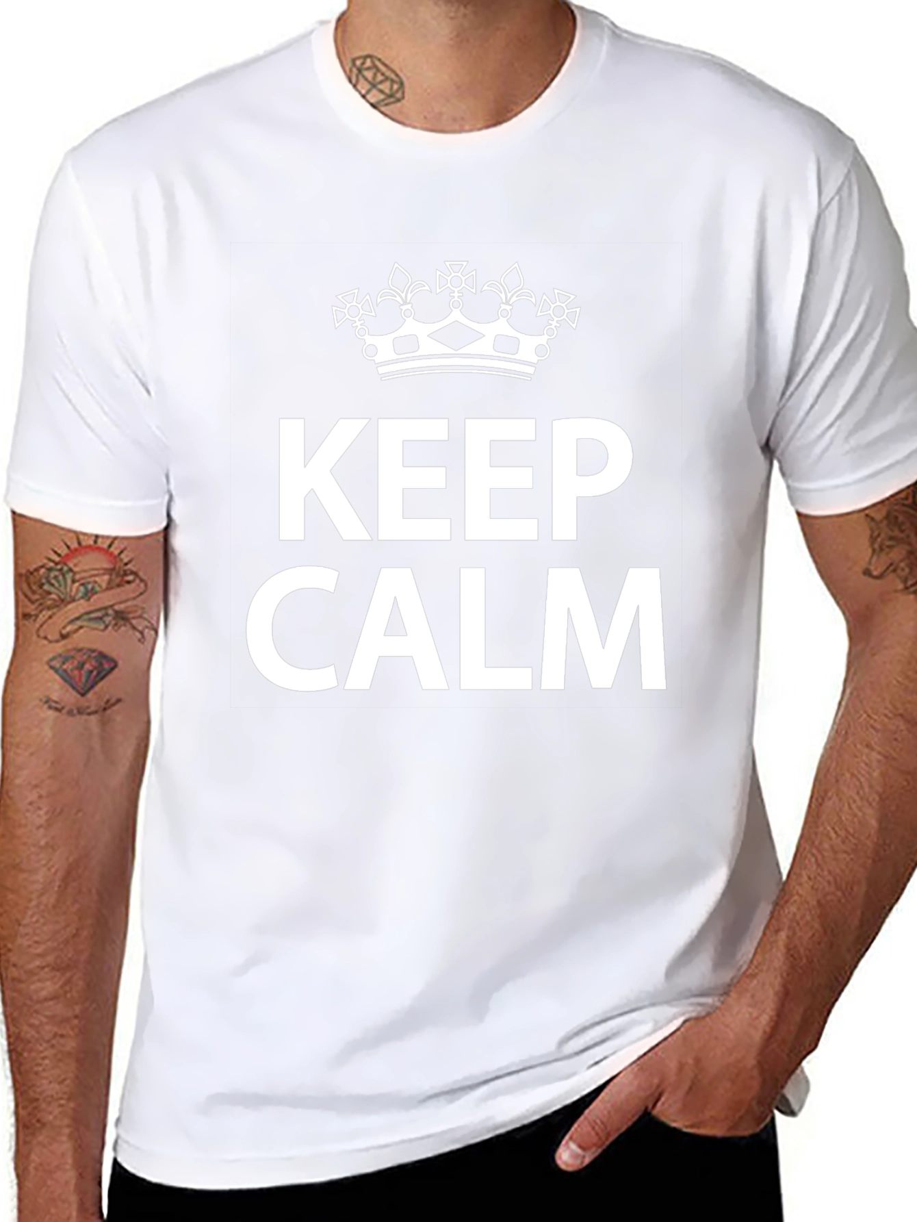 Keep Calm Graphic Tee - Black Cotton T-Shirt