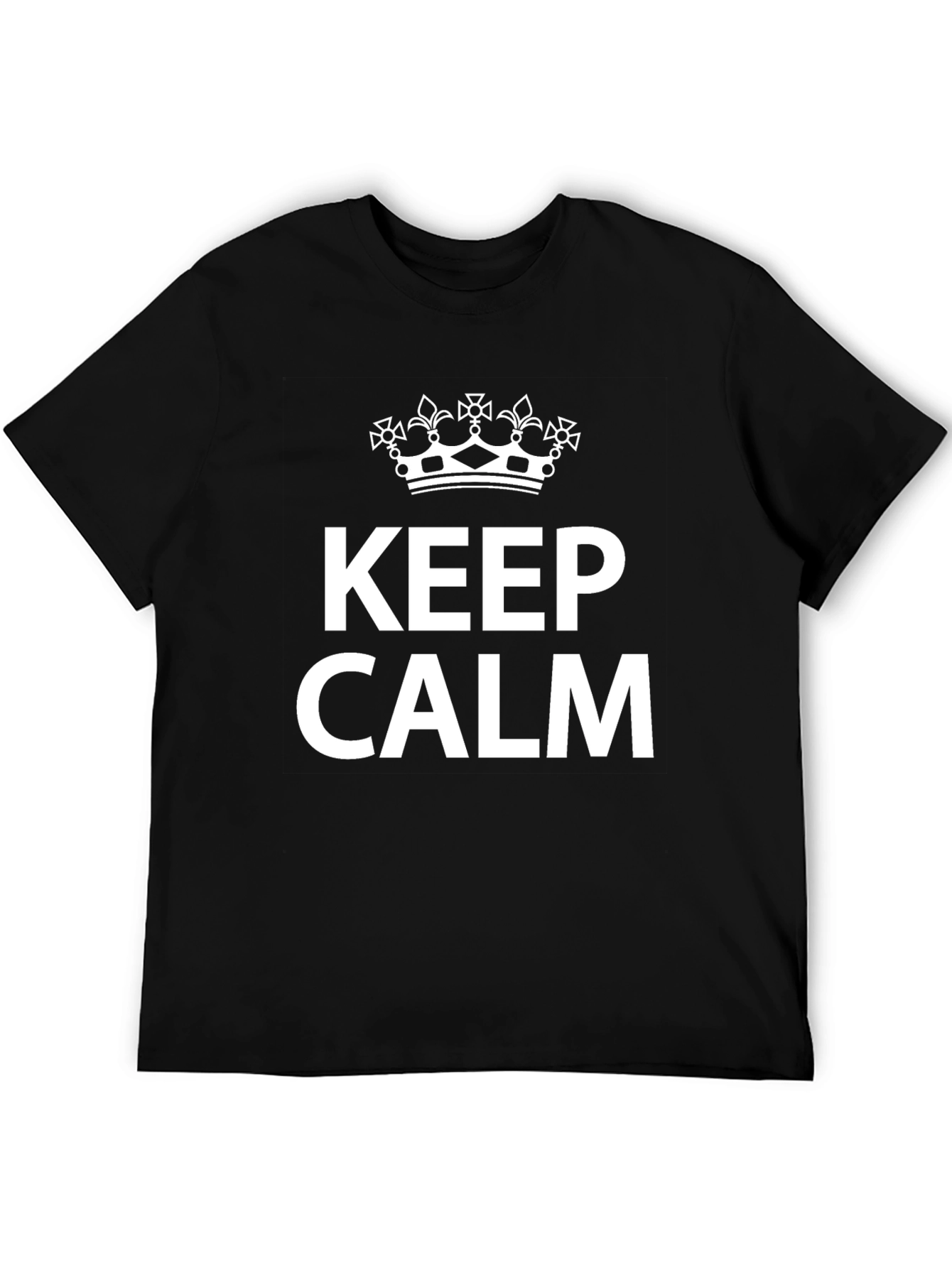 Keep Calm Graphic Tee - Black Cotton T-Shirt