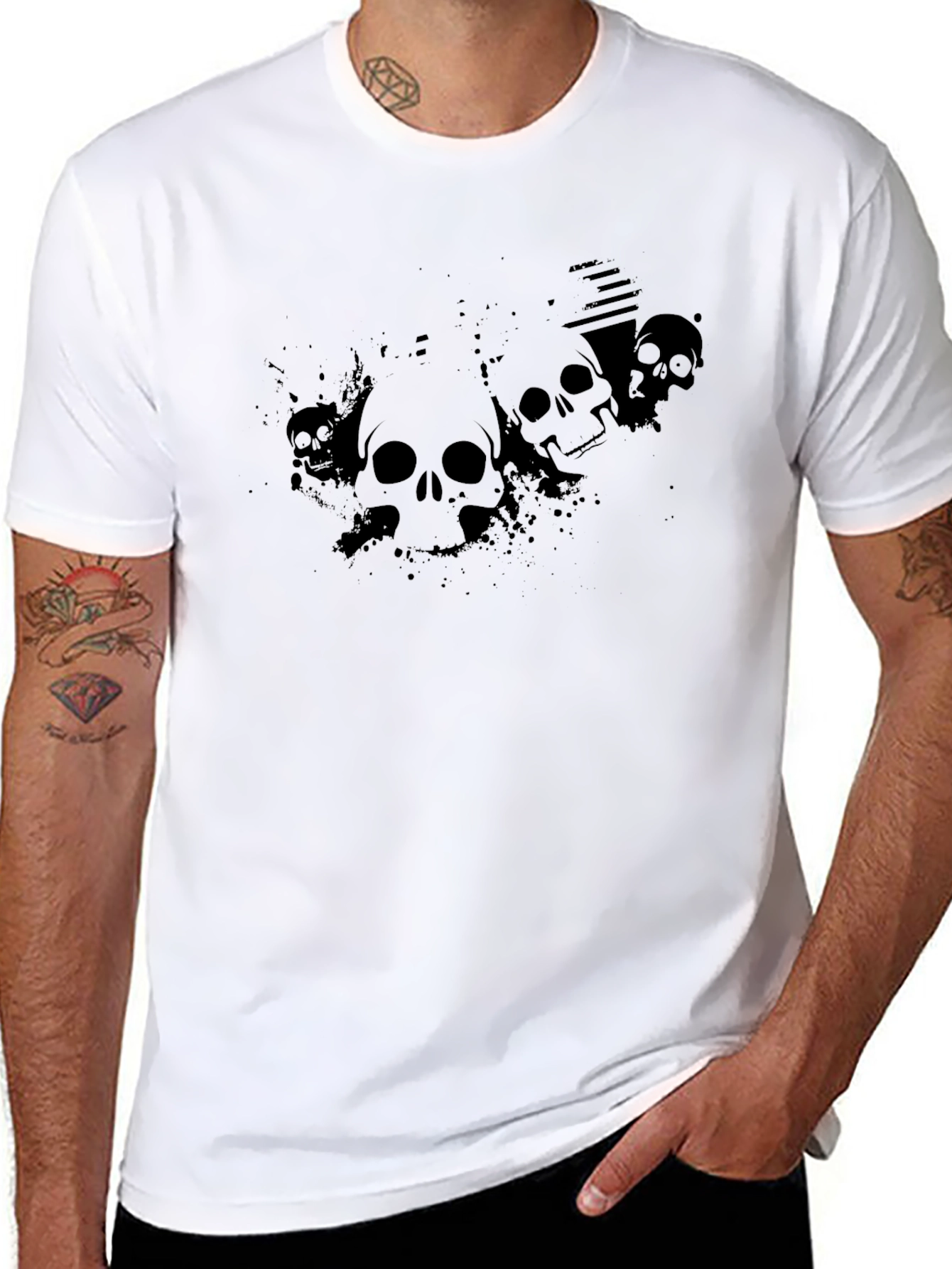 Skull Graphic T-Shirt - Mens Black Tee