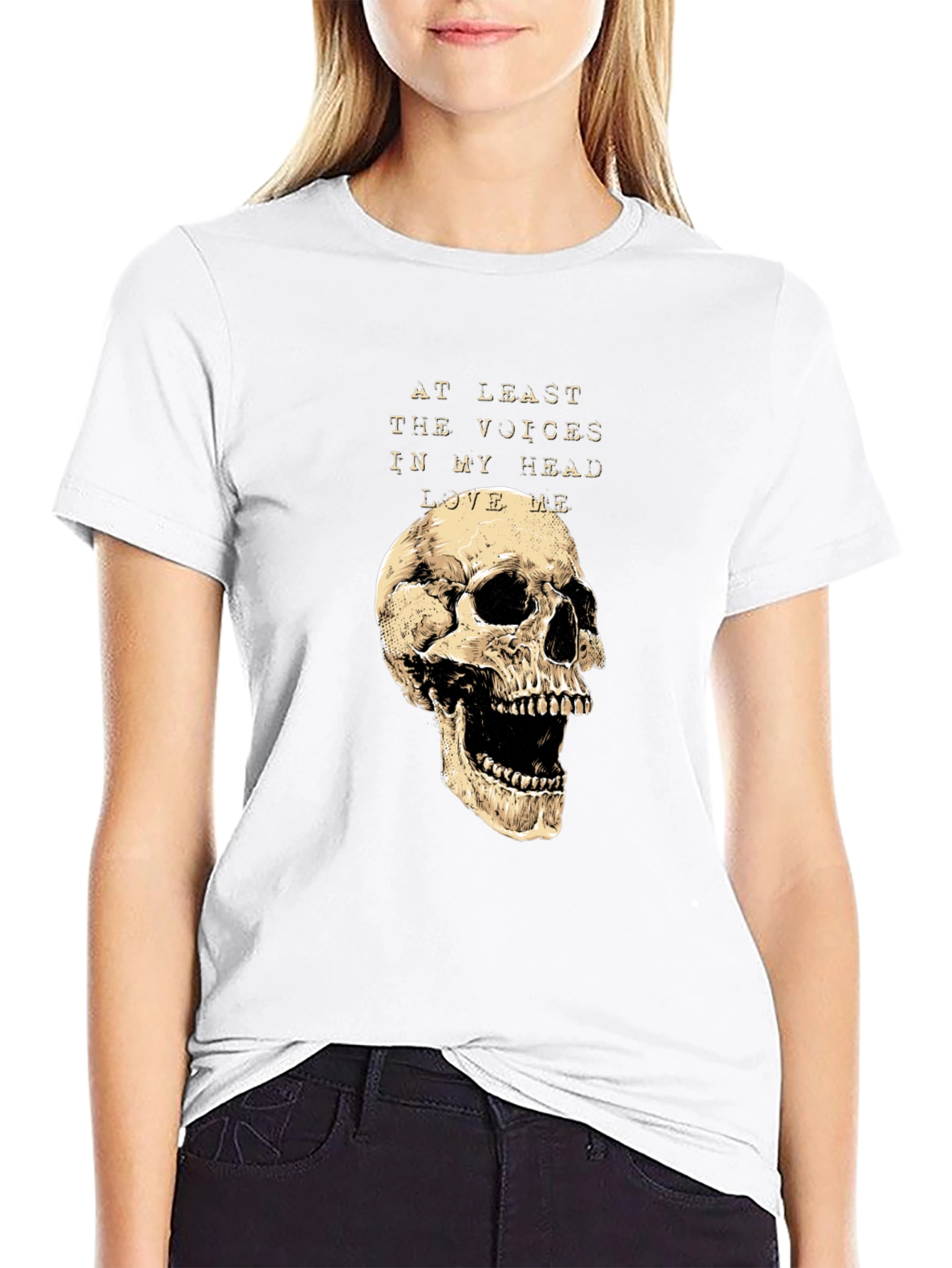 Skull Graphic Tee: Voices in My Head T-Shirt