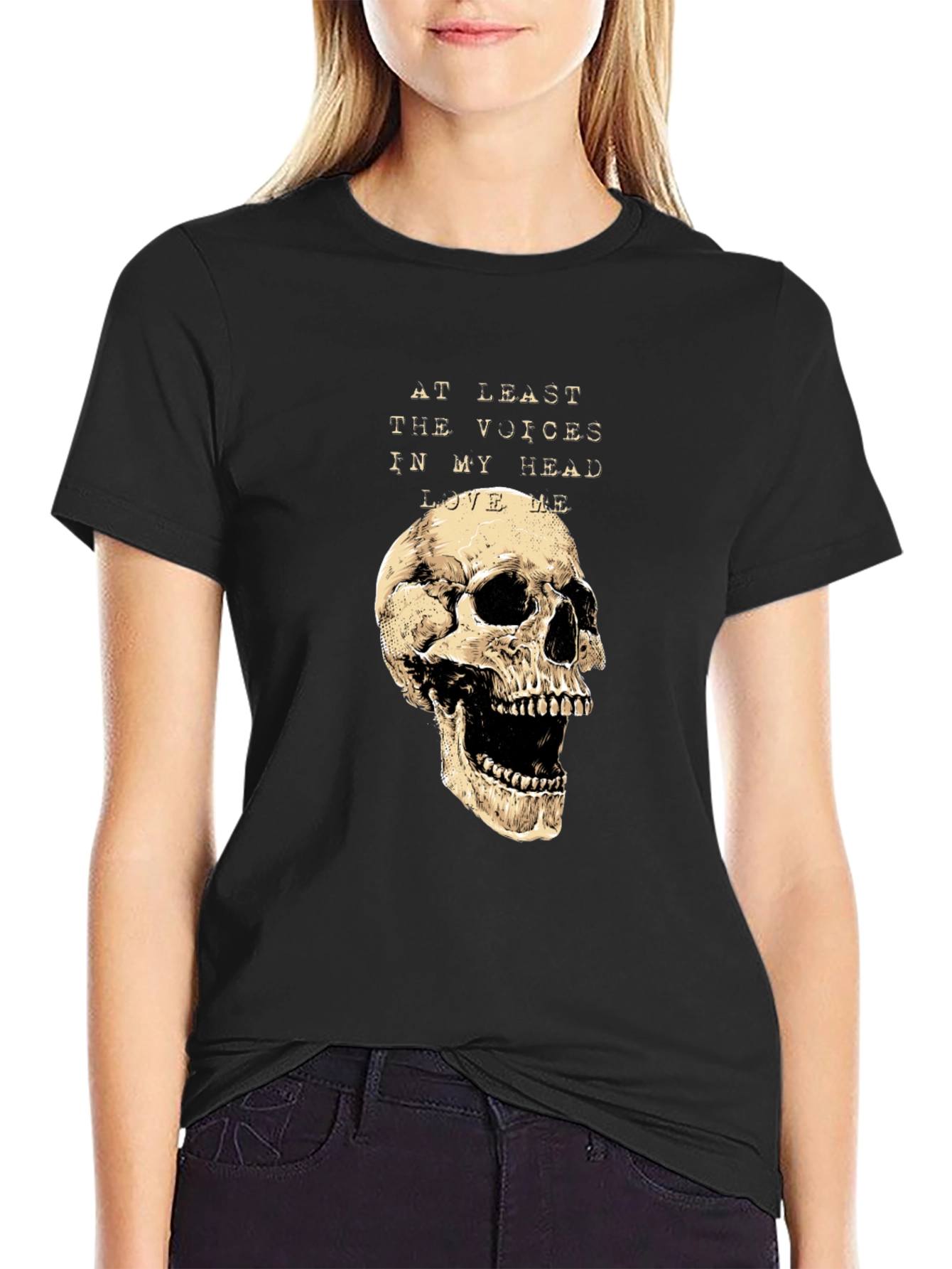 Skull Graphic Tee: Voices in My Head T-Shirt
