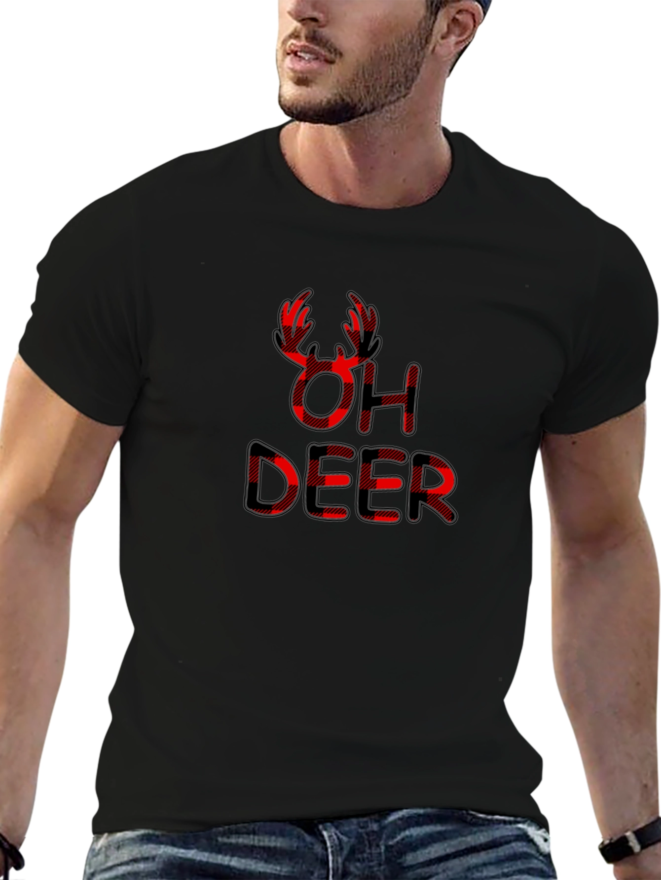 Oh Deer Buffalo Plaid Graphic Tee