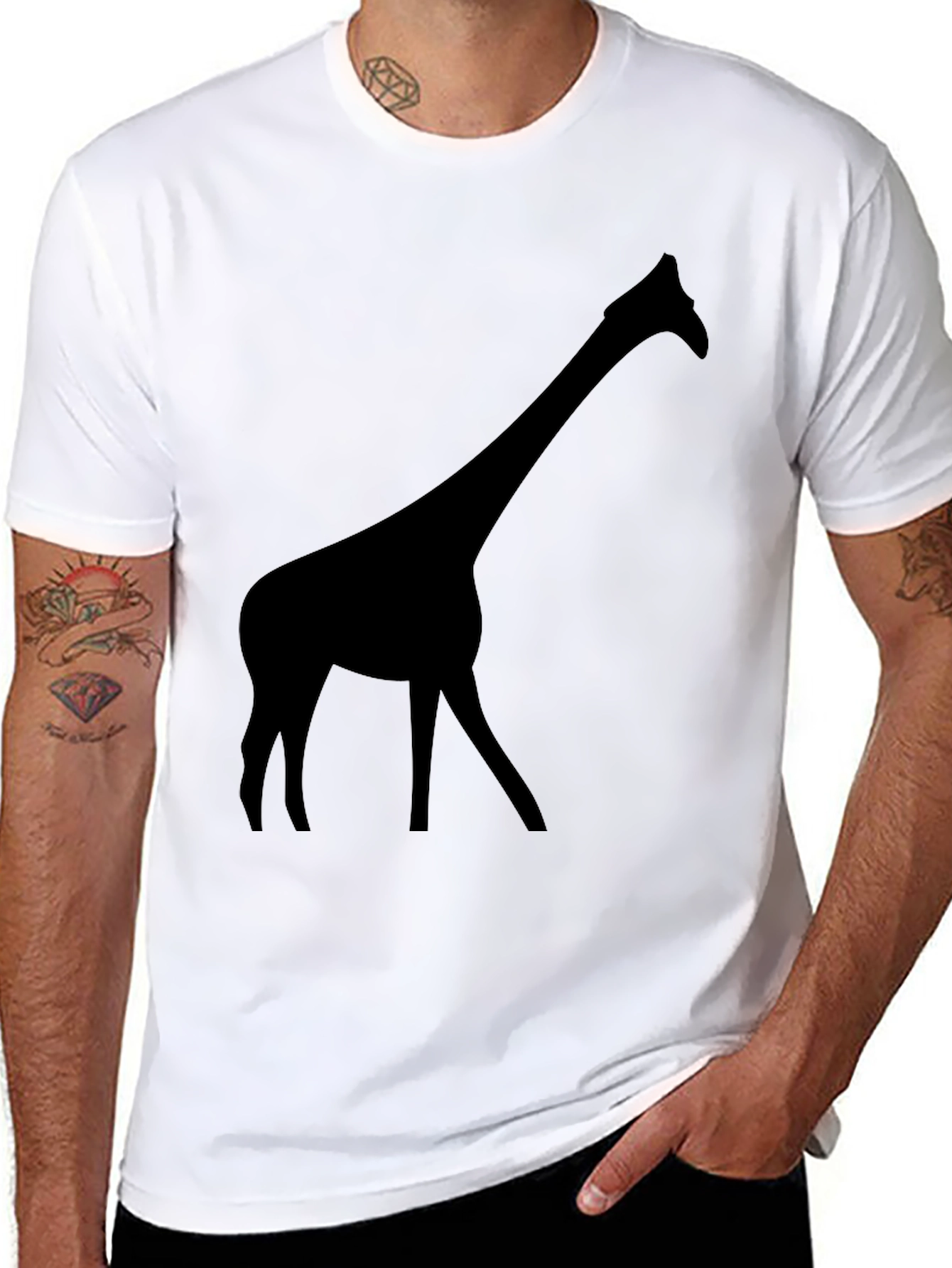 Black Giraffe Silhouette T-Shirt