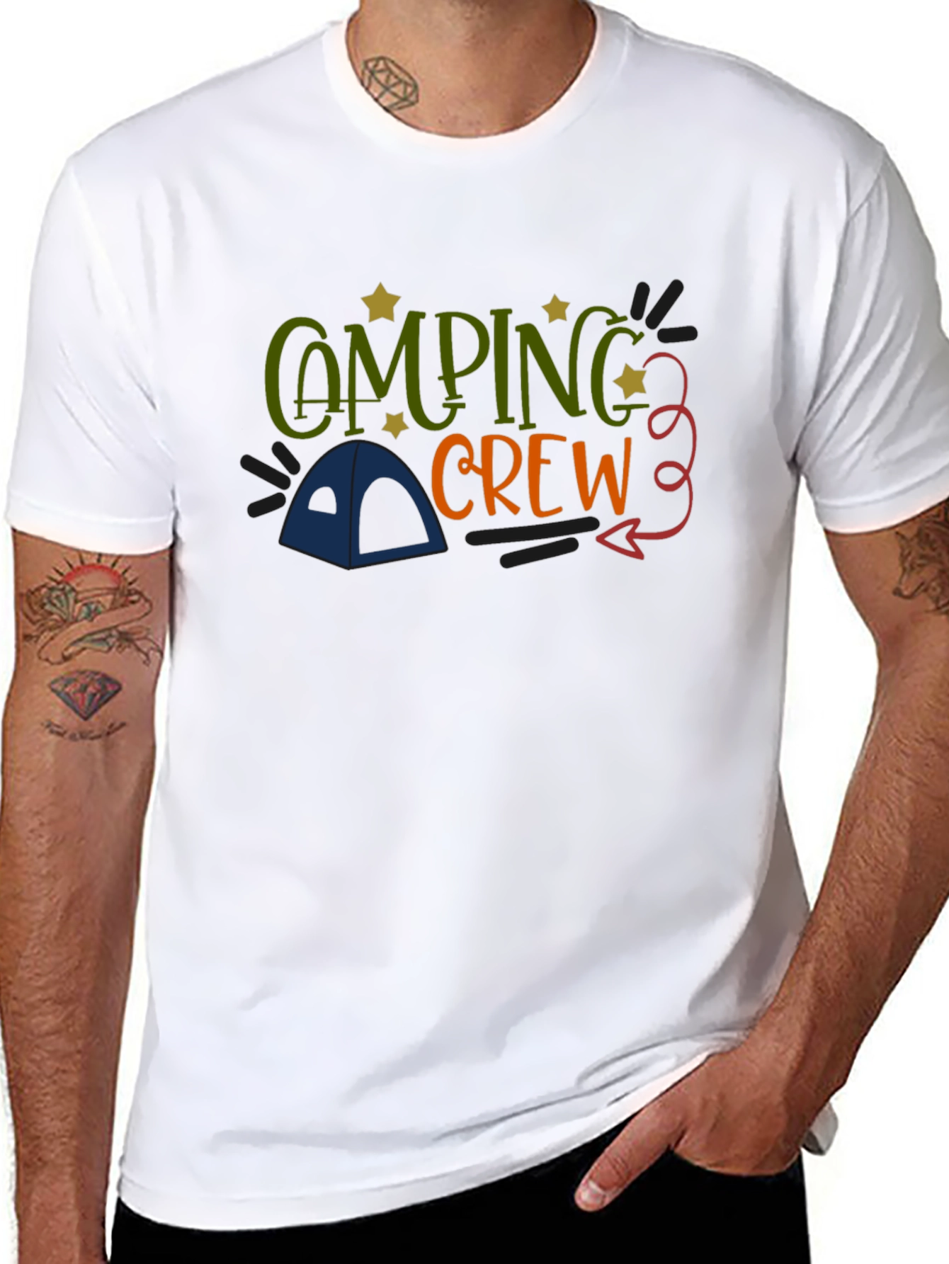 Camping Crew Black Graphic T-Shirt