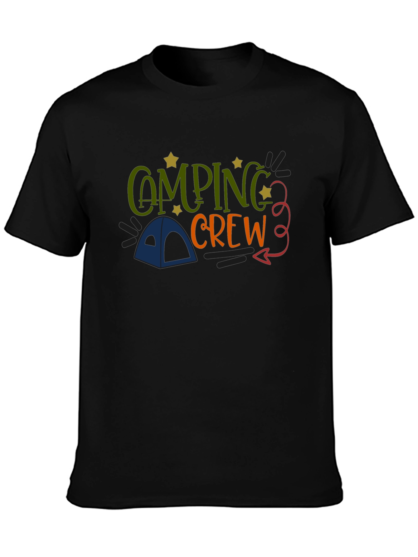 Camping Crew Black Graphic T-Shirt