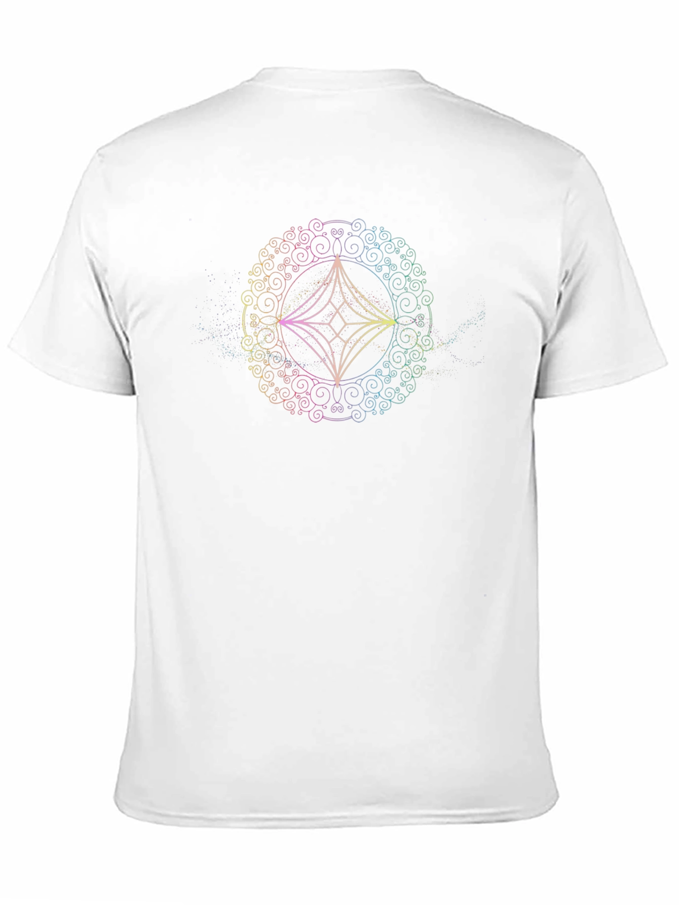 Rainbow Geometric Mandala Black T-Shirt
