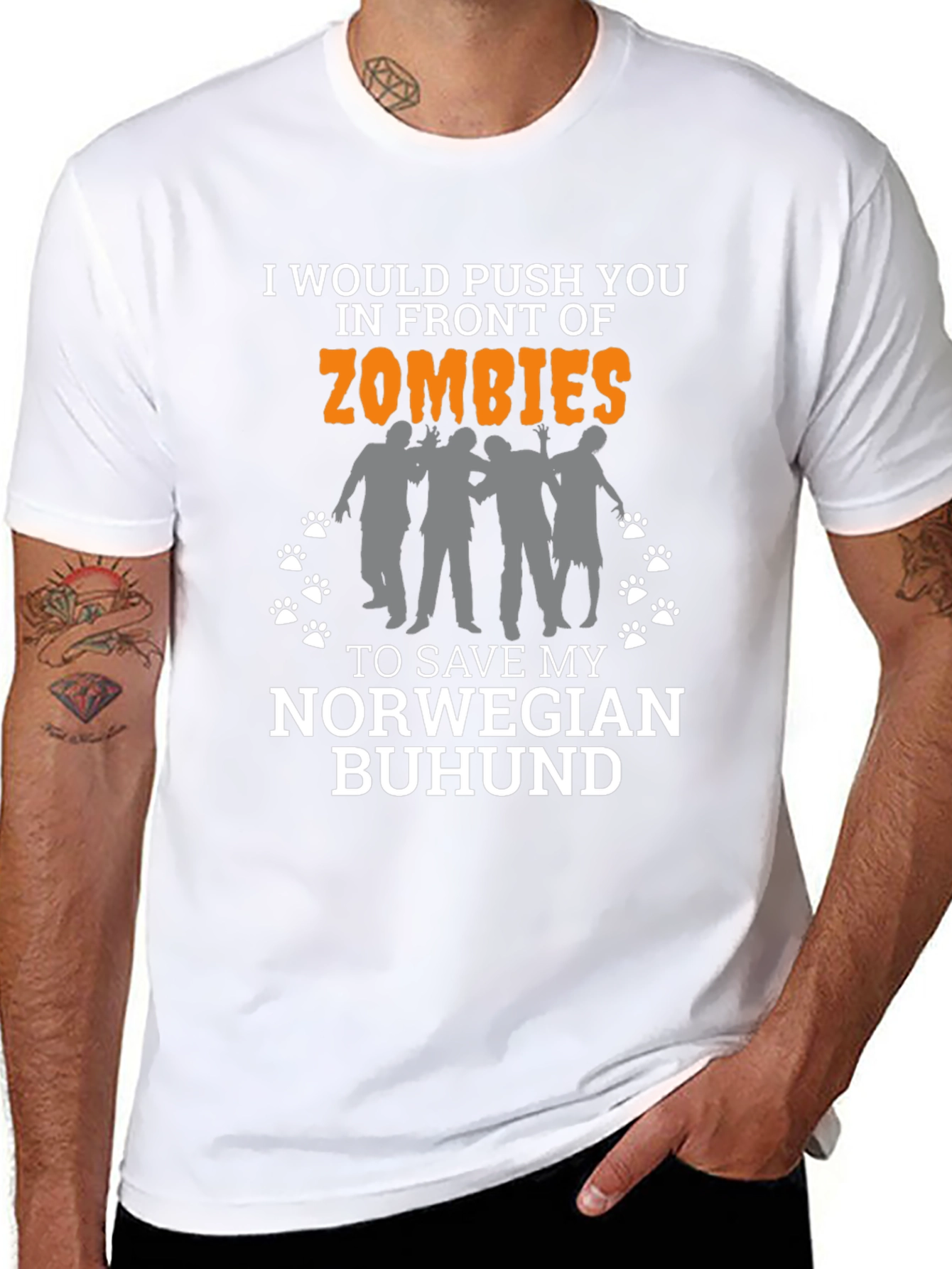 Zombie Norwegian Buhund Lover Tee