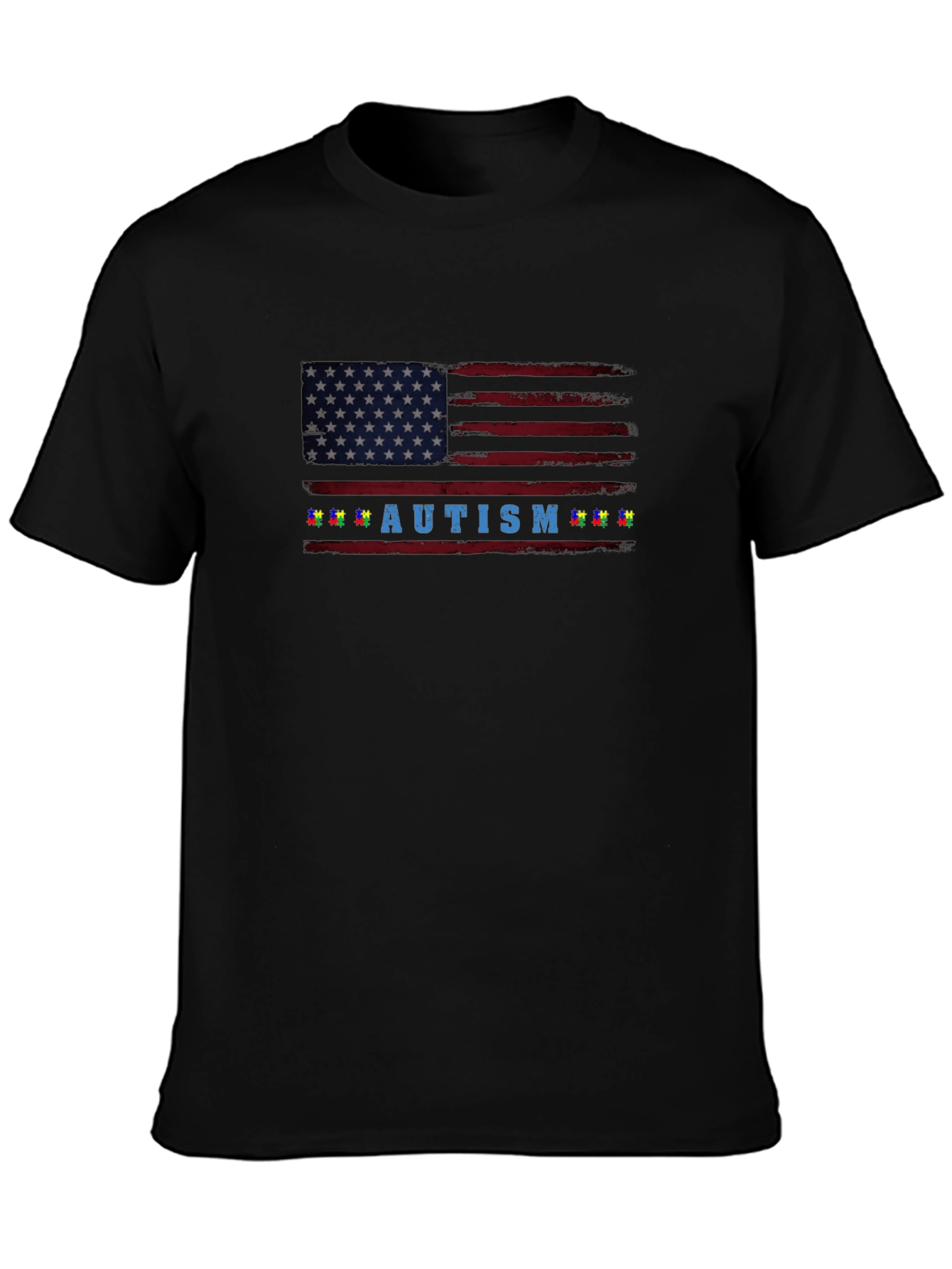 Autism Awareness American Flag T-Shirt