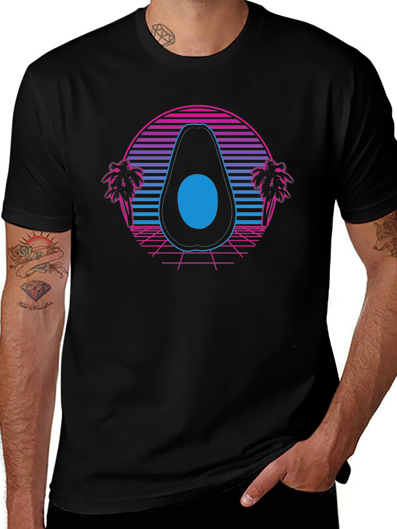Retro Avocado T-Shirt - Synthwave Style