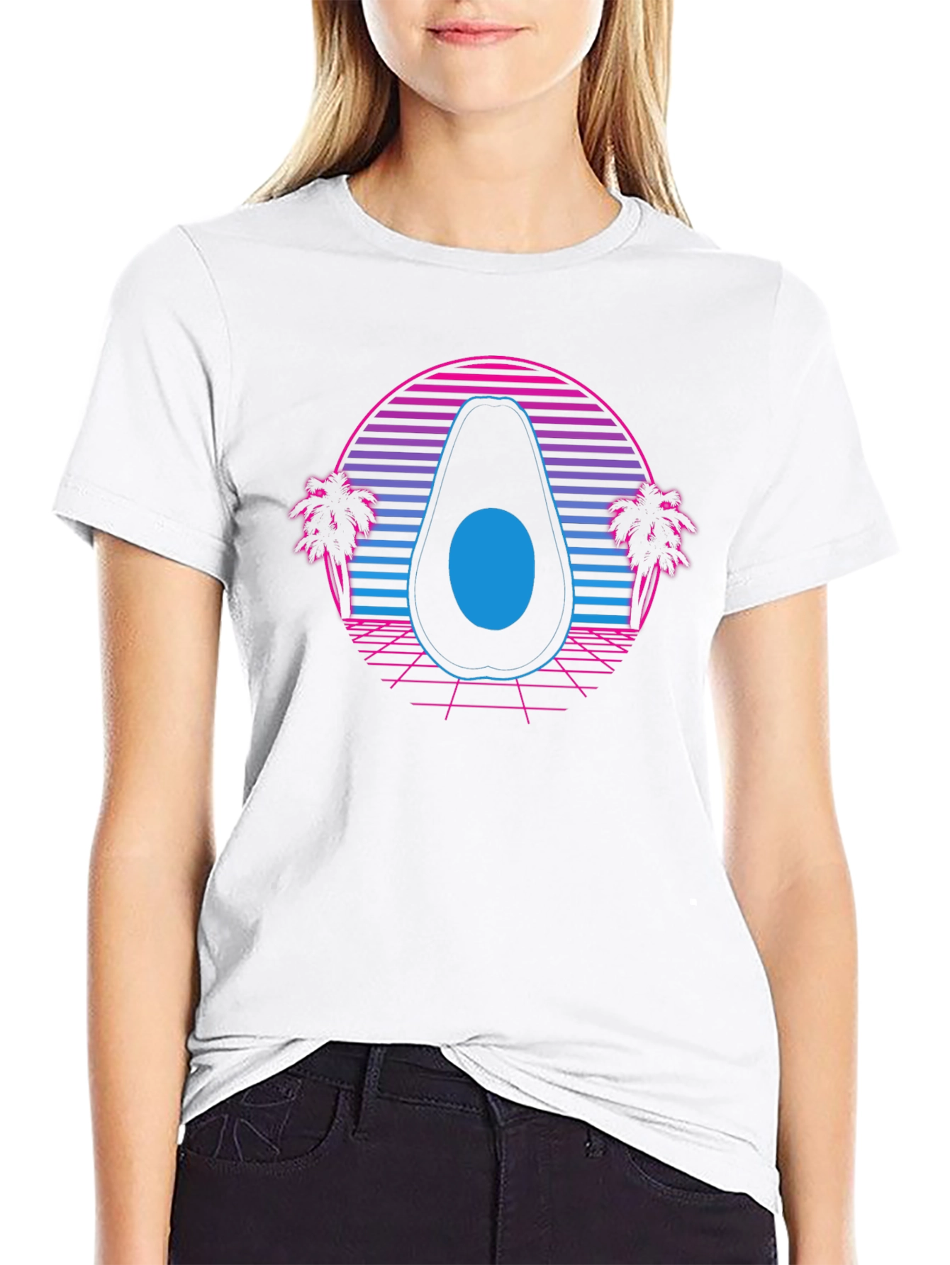 Retro Avocado T-Shirt - Synthwave Style