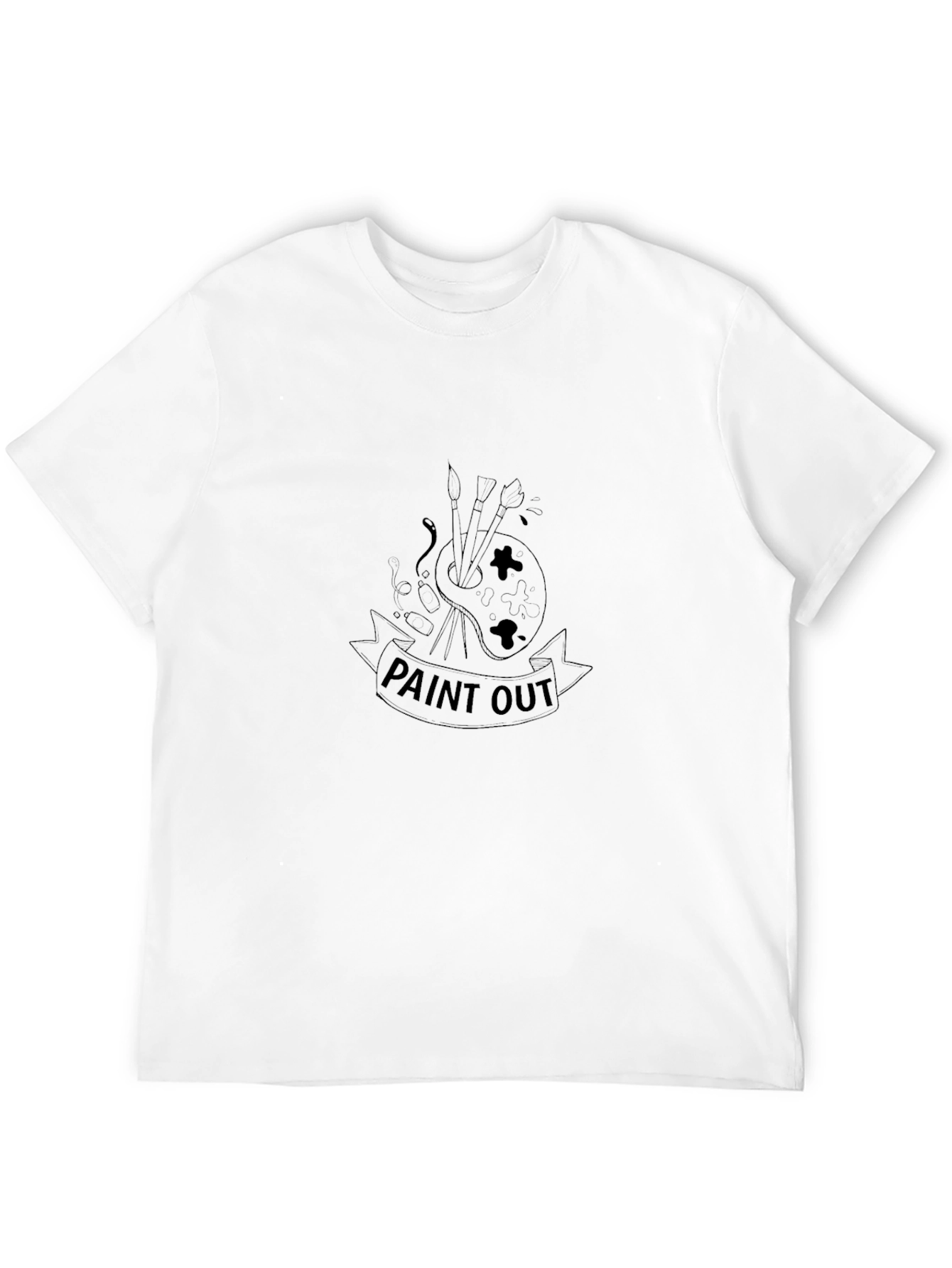 Paint Out Graphic Tee - Black Cotton Casual Shirt