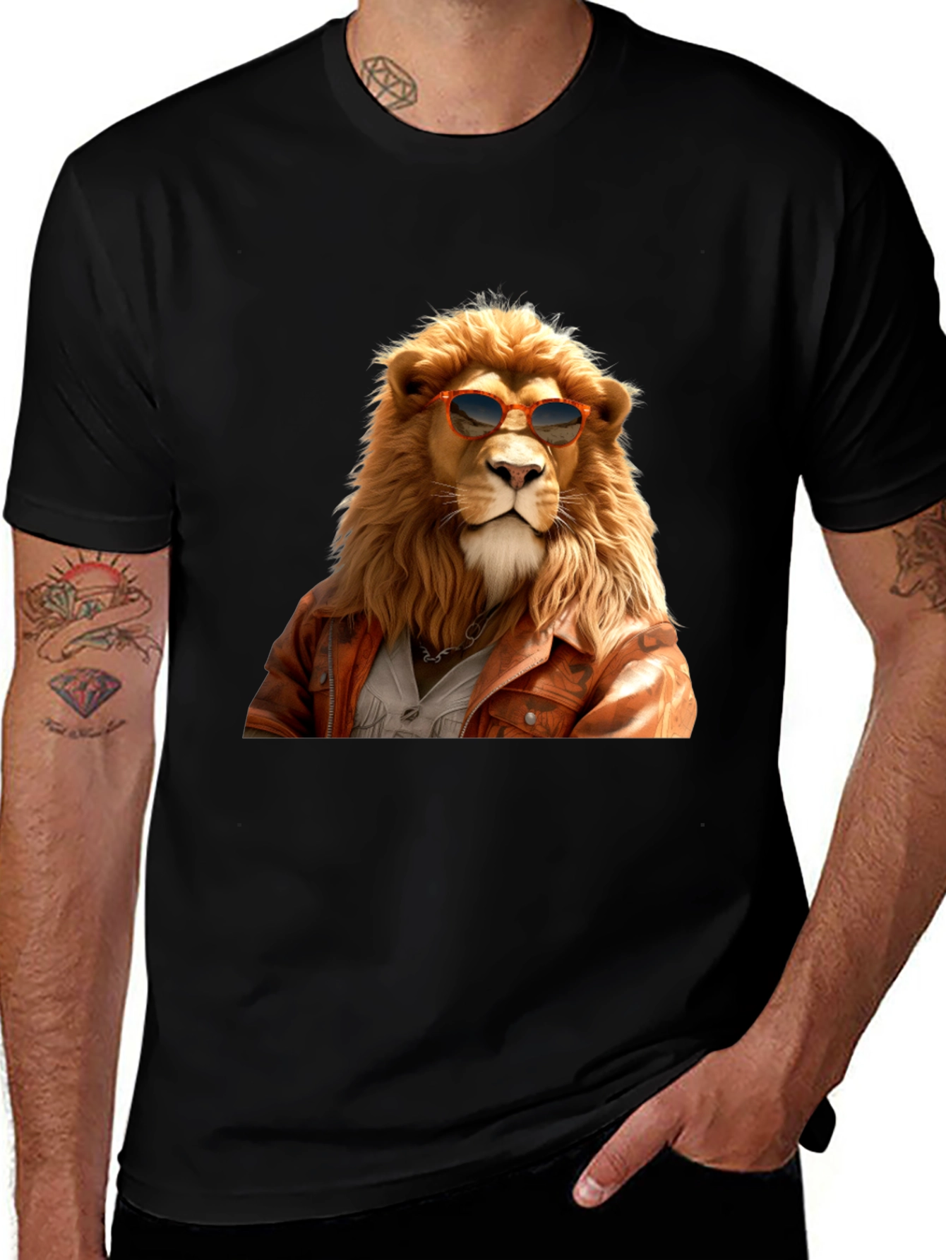 Cool Lion Graphic Tee - Trendy Animal Print Shirt